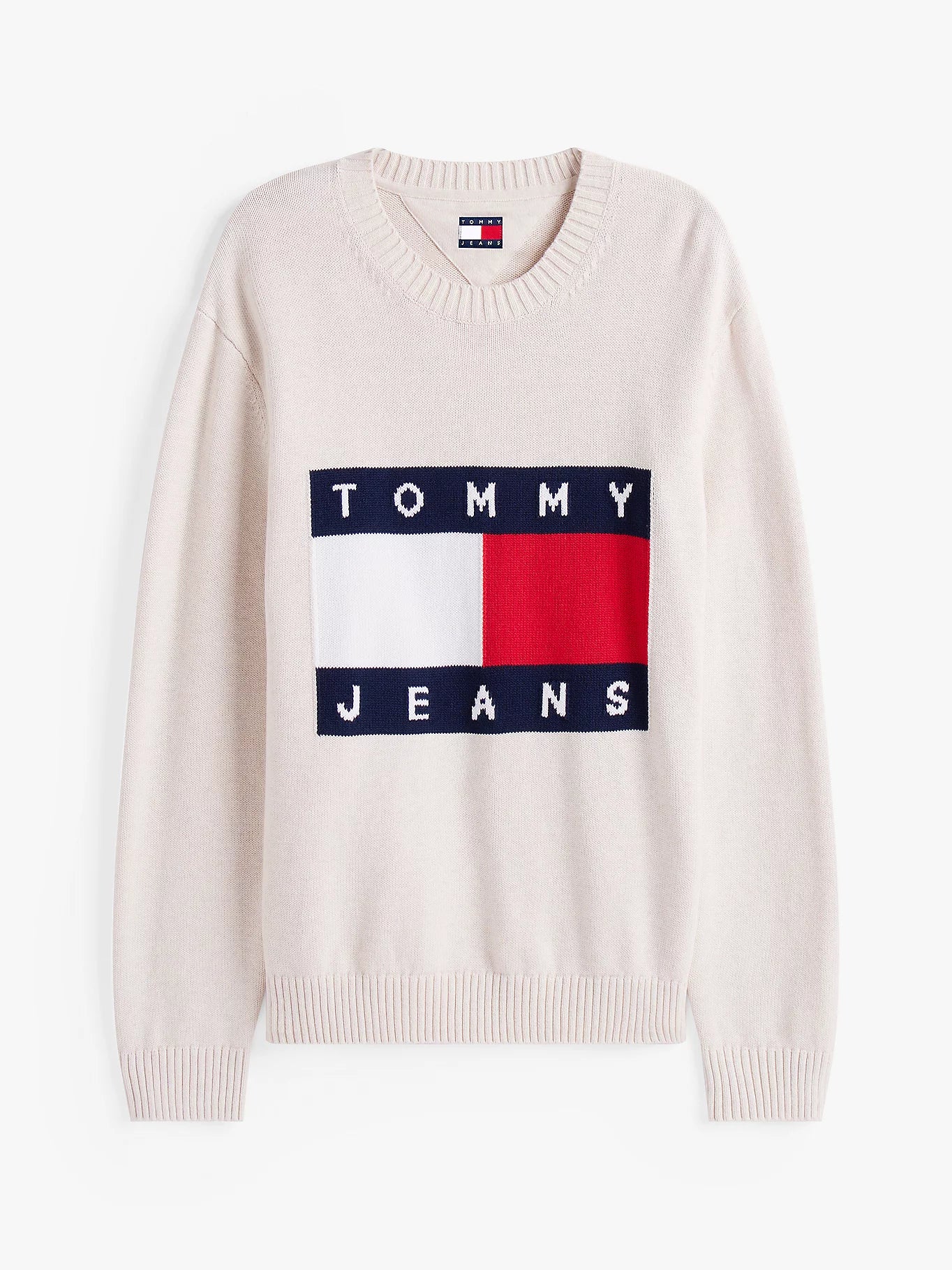 tommy-jeans-miesten-neulepusero-tjm-reg-melange-flag-sweater-beige-5