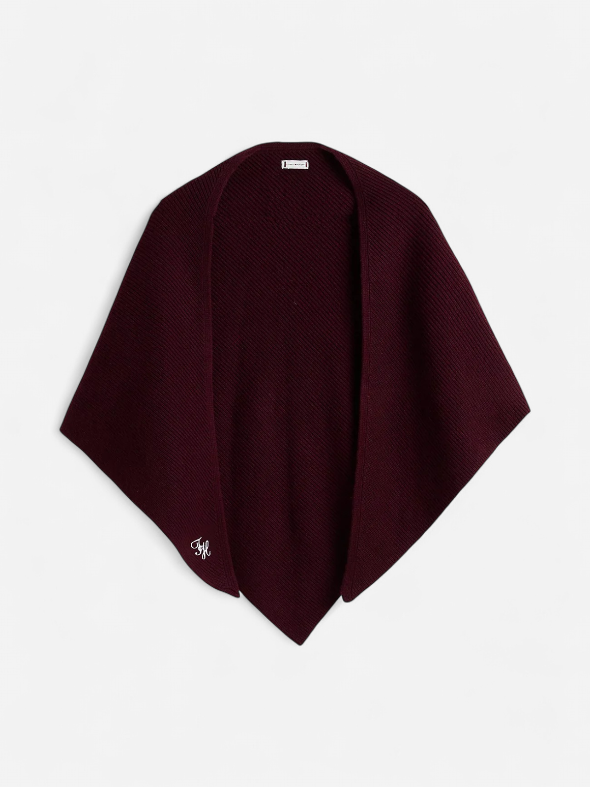 Tommy Hilfiger naisten huivi TOMMY SCRIPT CASH TRIANGLE SCARF, viininpunainen - Kekäle.fi