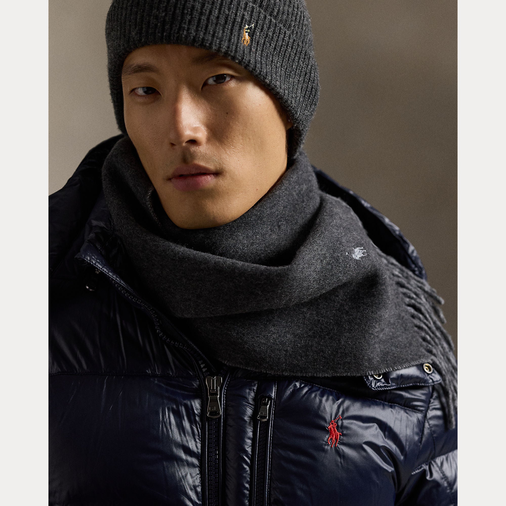 Polo Ralph Lauren huivi CLSSC RVRSBL Scarf Oblong, tummanharmaa