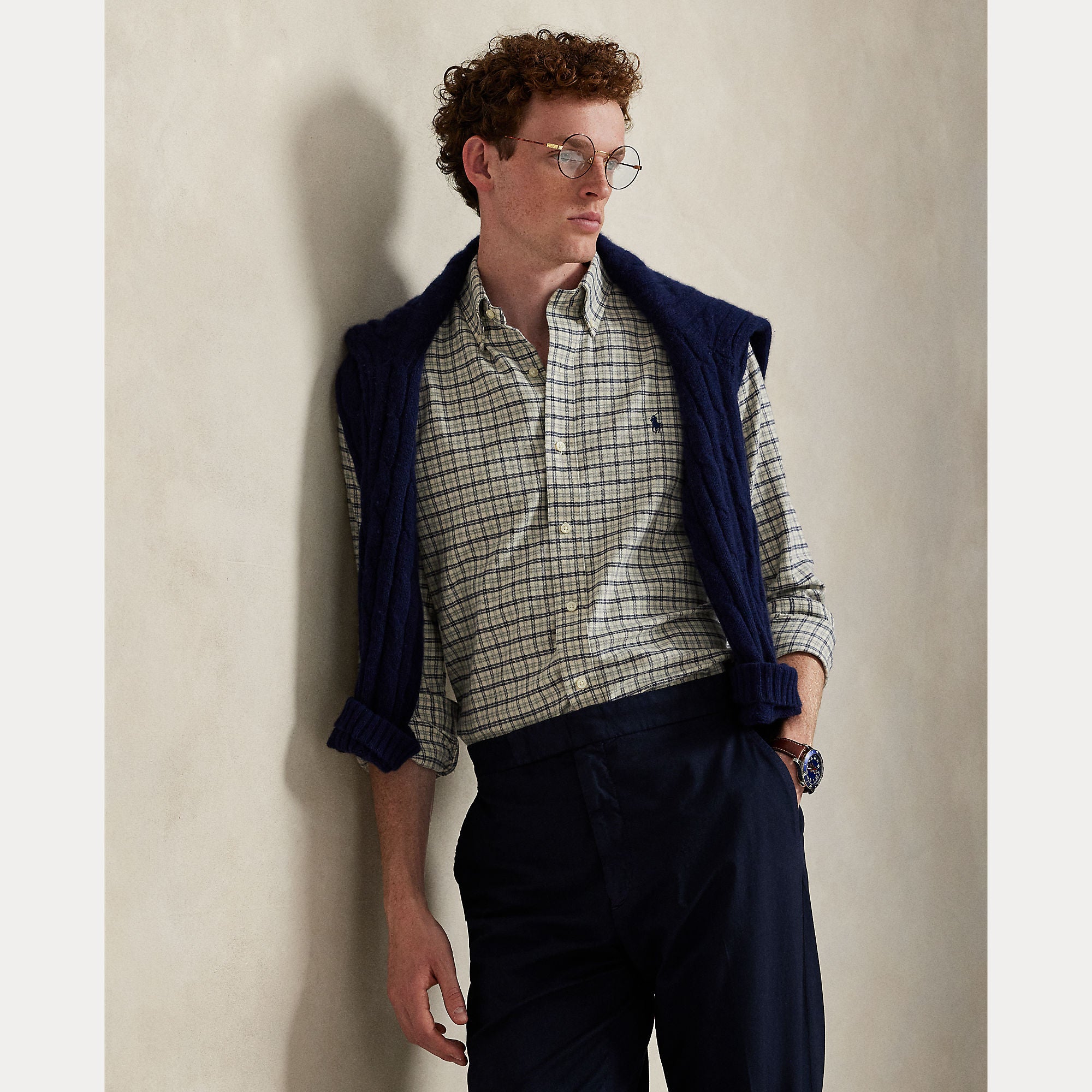 Polo Ralph Lauren miesten kauluspaita Long Sleeve Sport Shirt, vaaleanharmaa