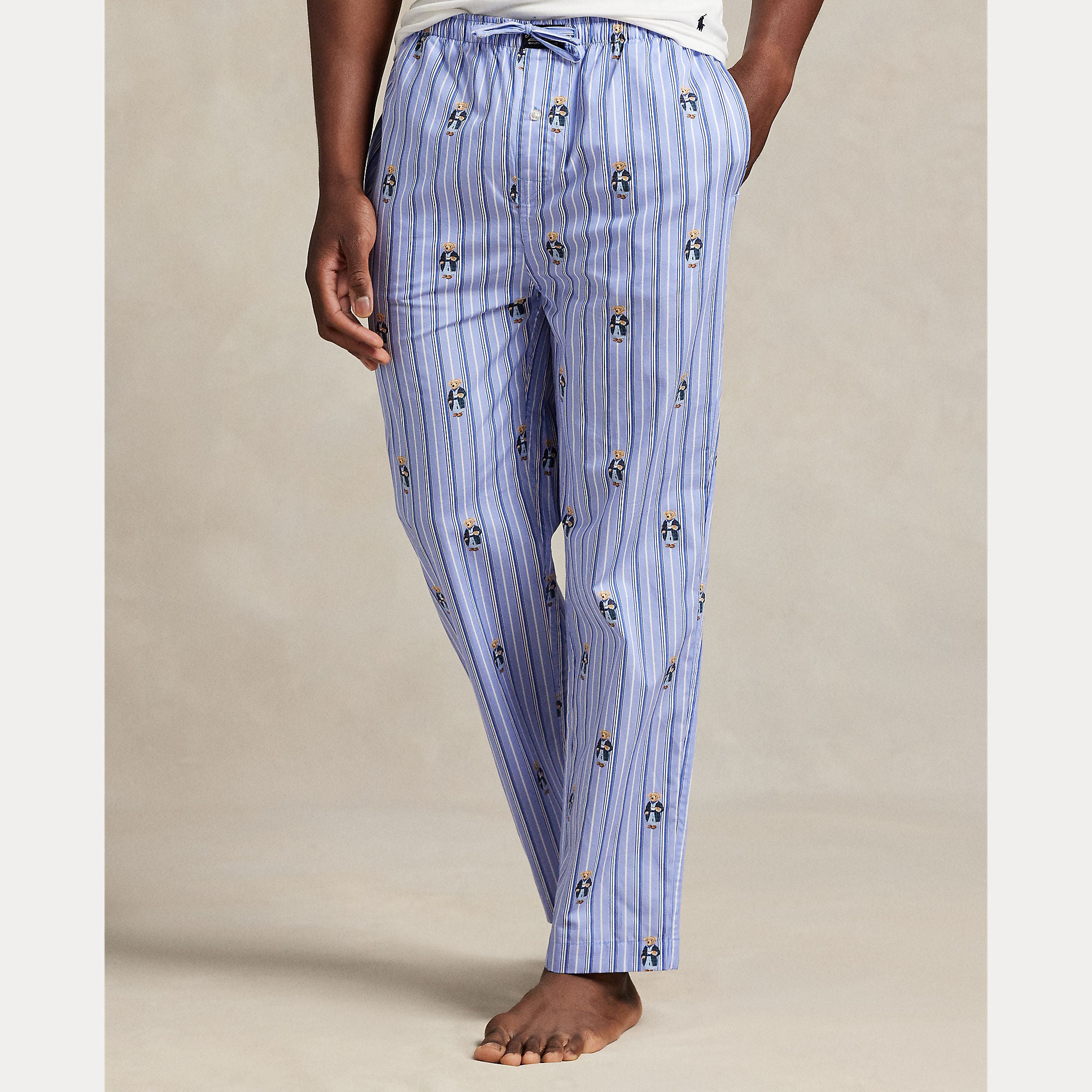 Polo Ralph Lauren miesten pyjamahousut K PJ Pant Sleep Bottom, raidallinen sininen