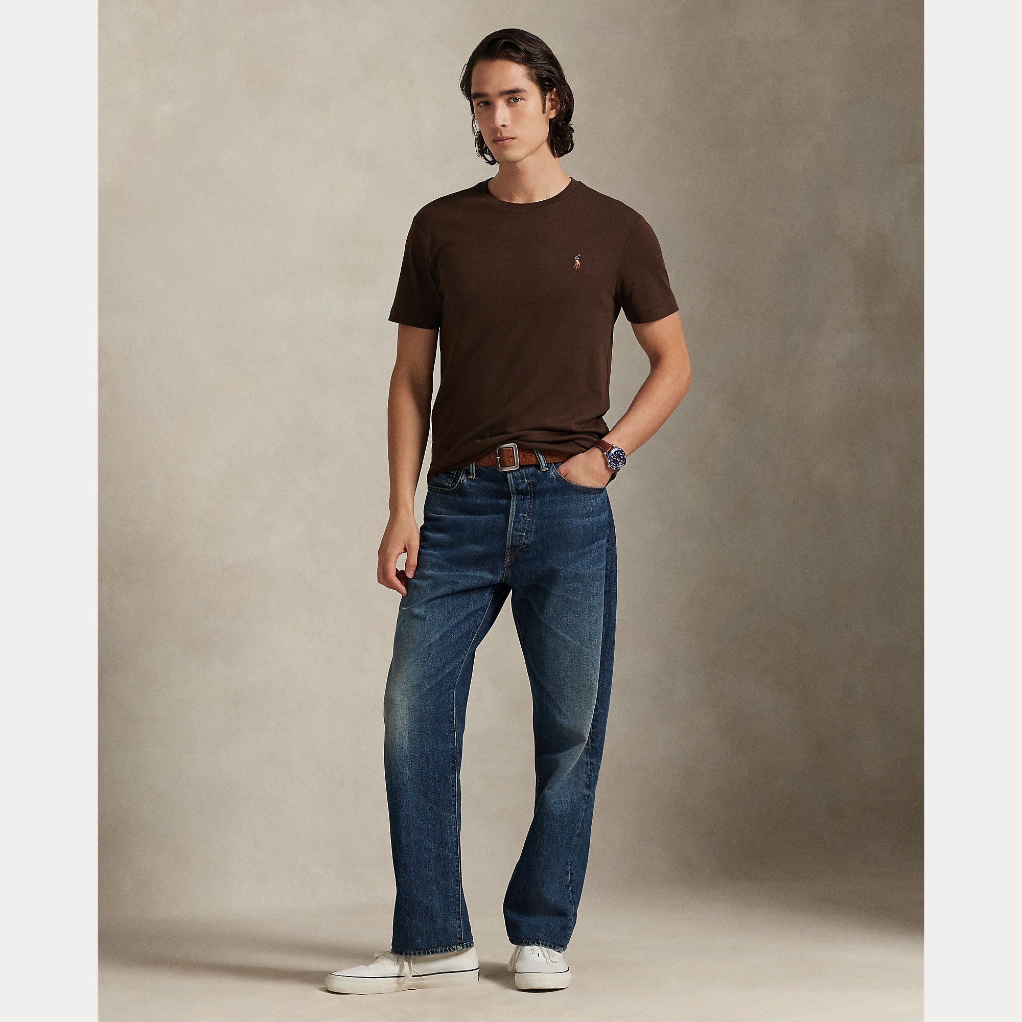 Polo Ralph Lauren miesten t-paita Short Sleeve T Shirt, tummanruskea