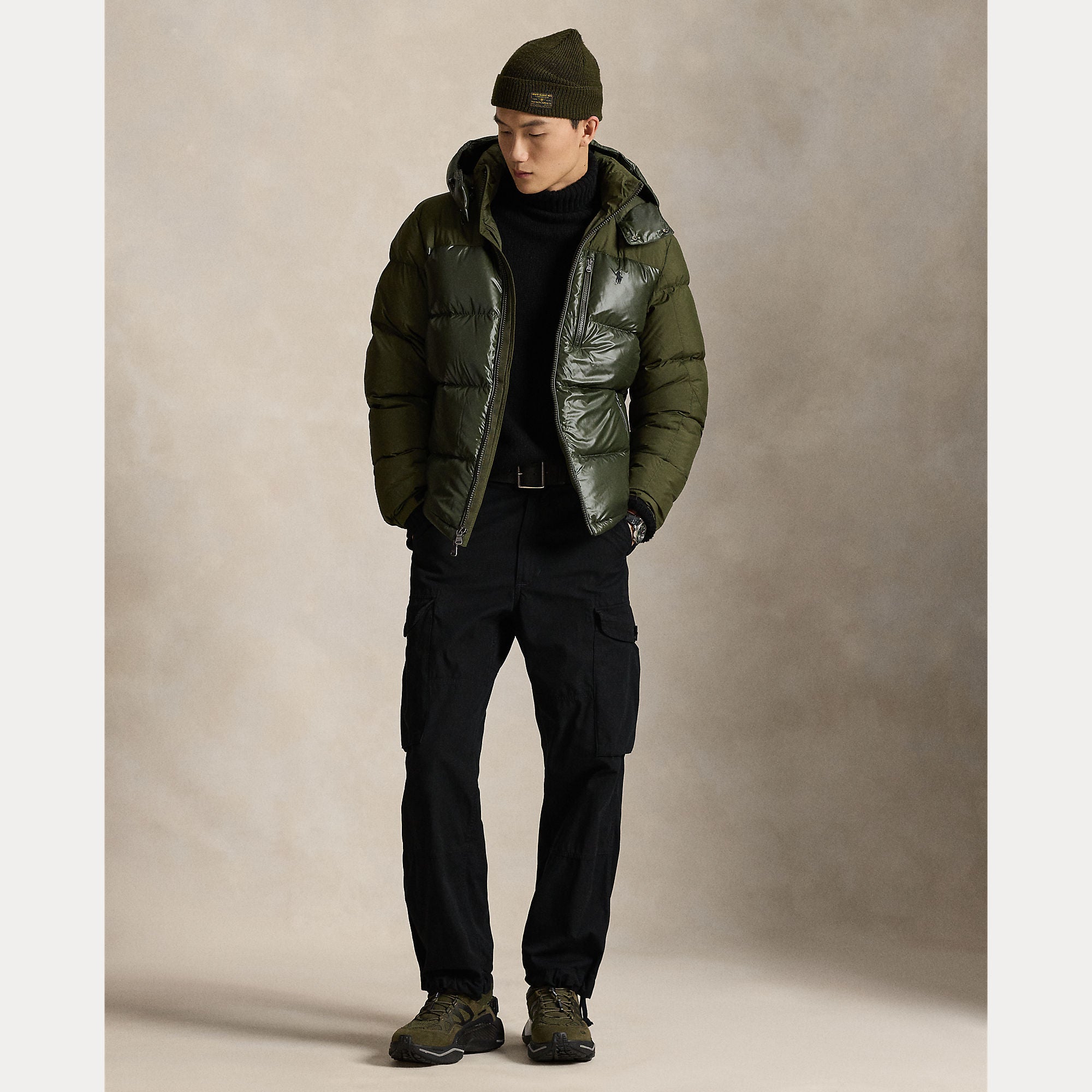 Polo Ralph Lauren The Gorham Two-Tone Down Jacket, tummanvihreä