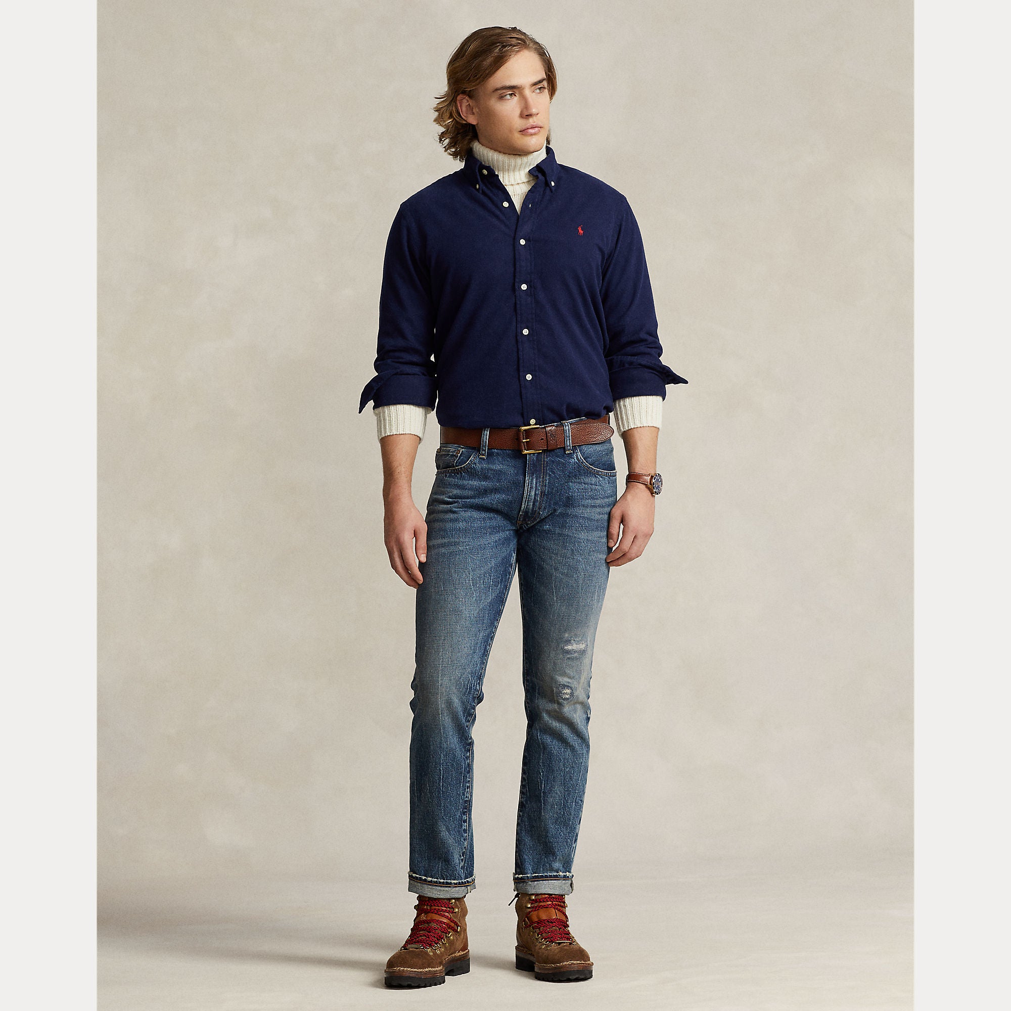 Polo Ralph Lauren miesten kauluspaita Long Sleeve Sport Shirt, tummansininen