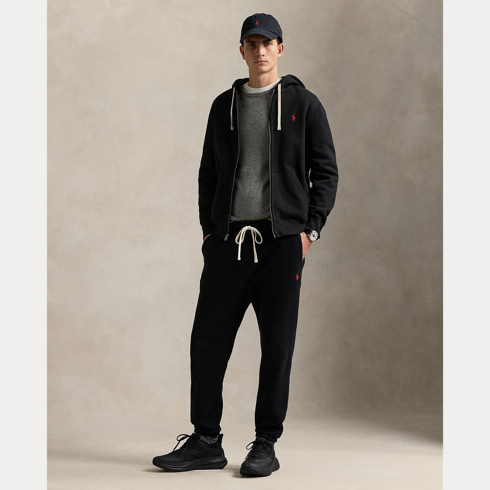 Polo Ralph Lauren miesten huppari Hood Long Sleeve Knit, musta