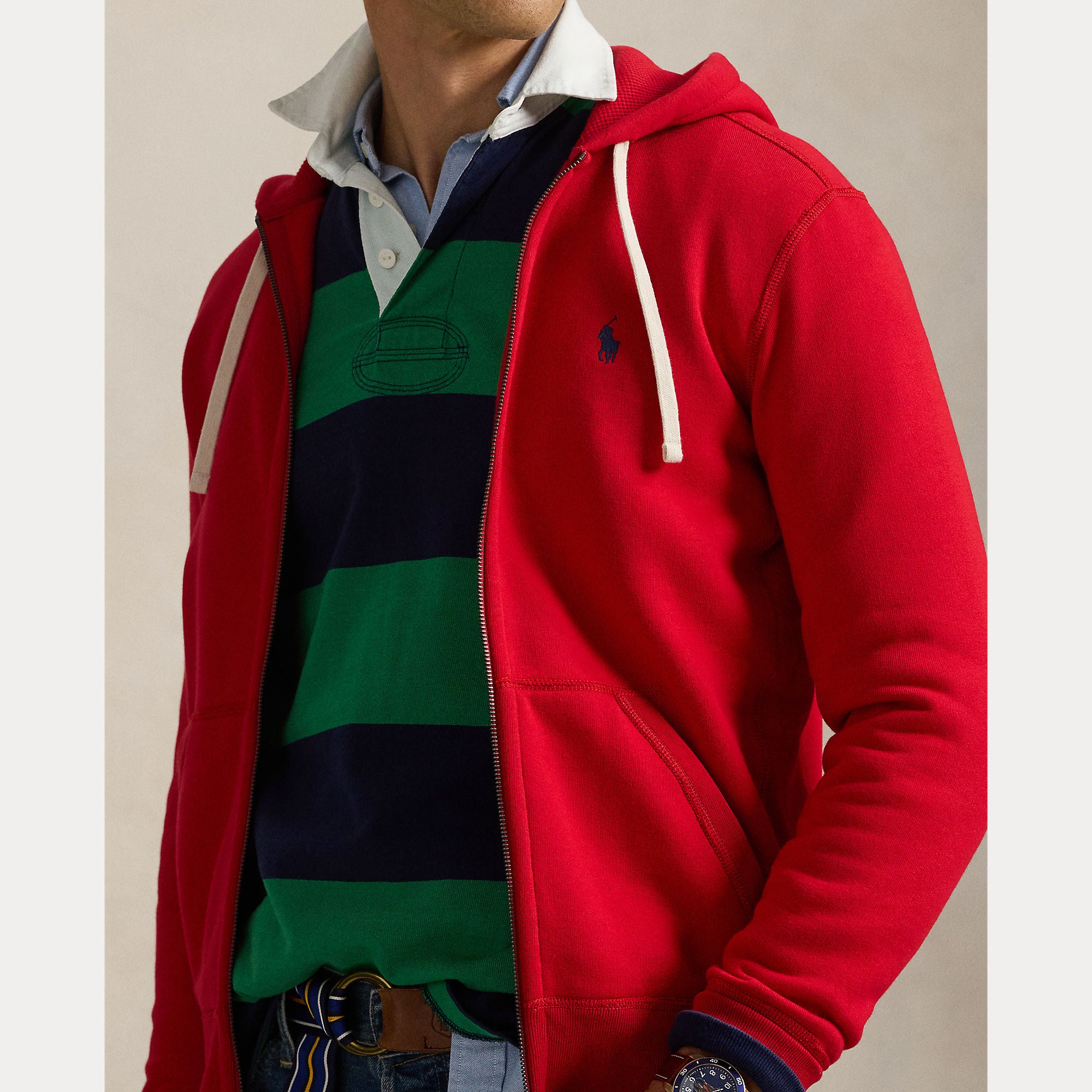 Polo Ralph Lauren miesten huppari Hood Long Sleeve Knit, punainen