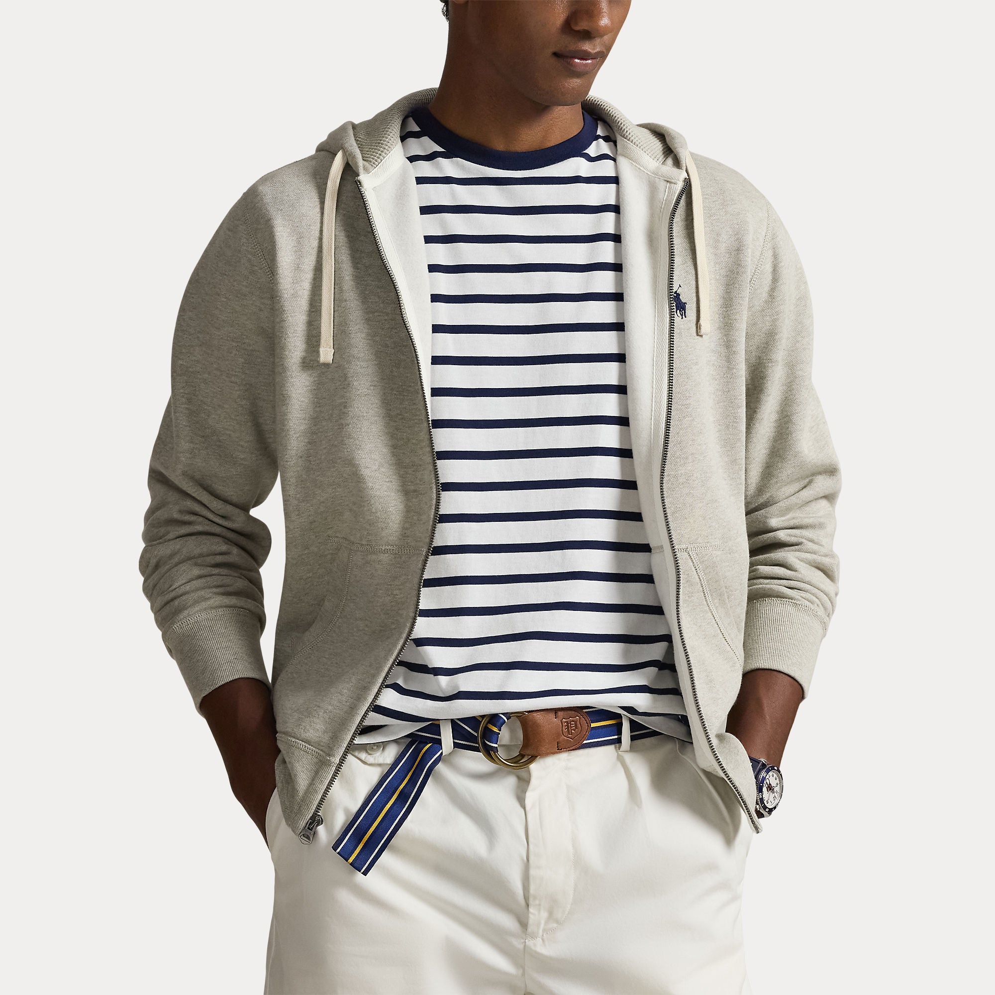 Polo Ralph Lauren miesten huppari Hood Long Sleeve Knit, vaaleanharmaa