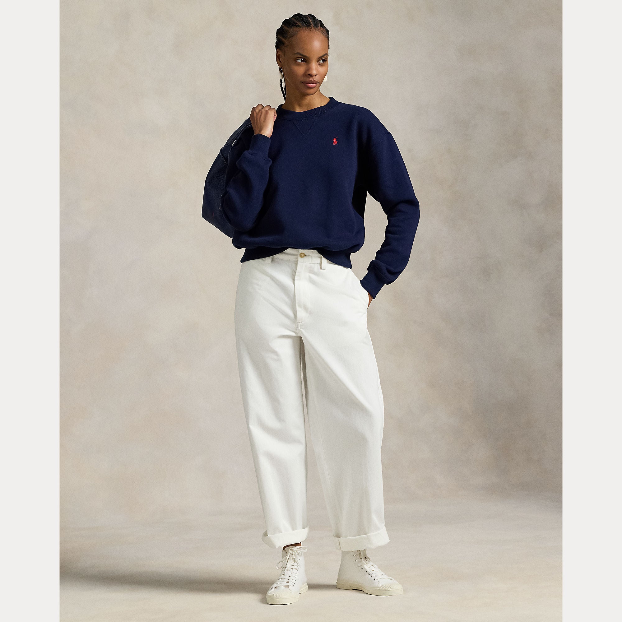 Polo Ralph Lauren naisten collegepaita Fleece Crewneck, tummansininen