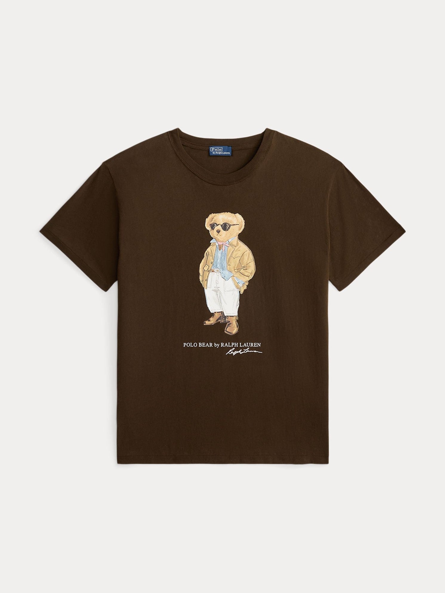 Polo Ralph Lauren naisten t-paita Bear Knit T-shirt, tummanruskea