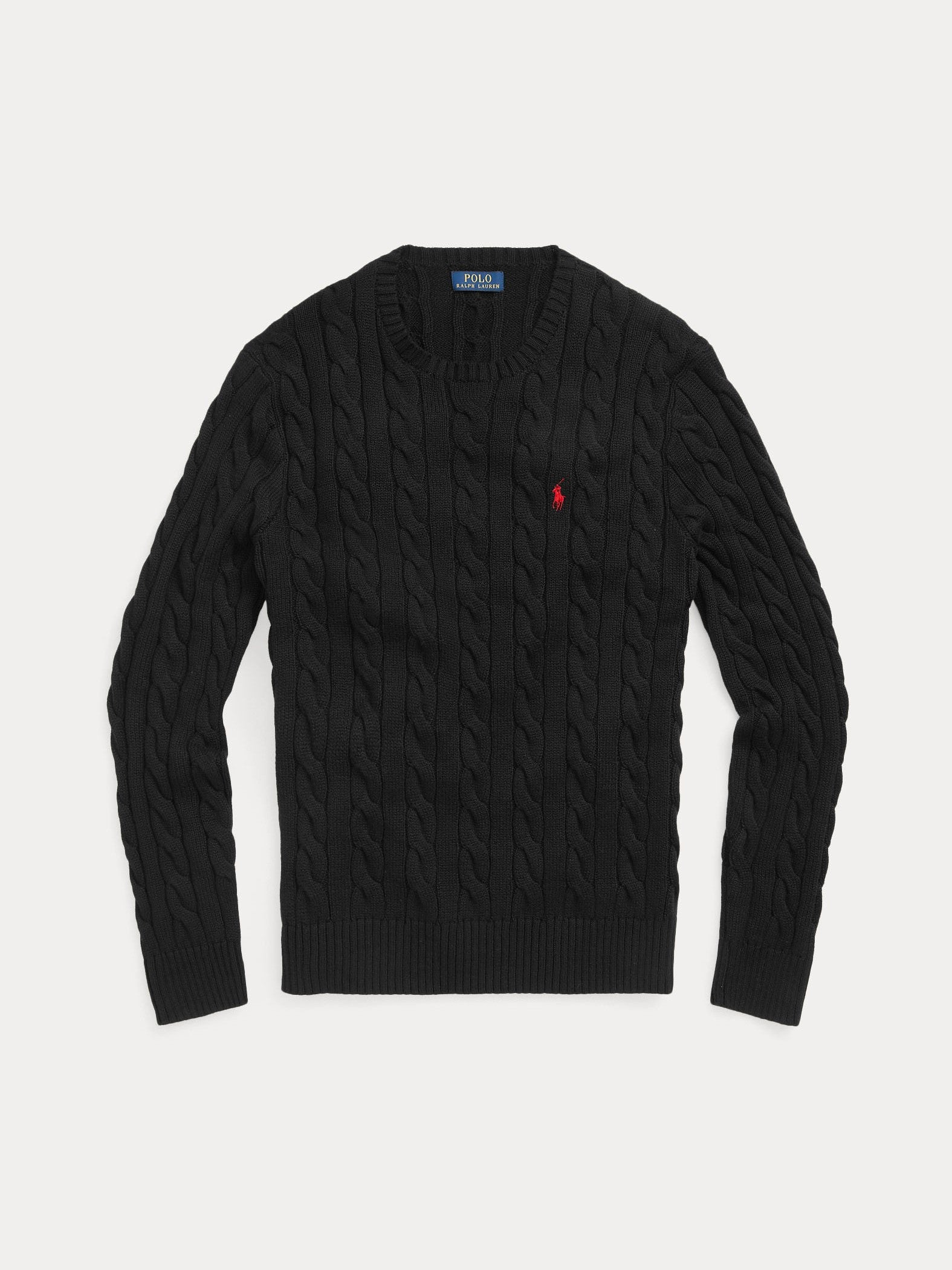 Polo Ralph Lauren miesten neulepusero Cotton Cable LS Drive Pullover, musta