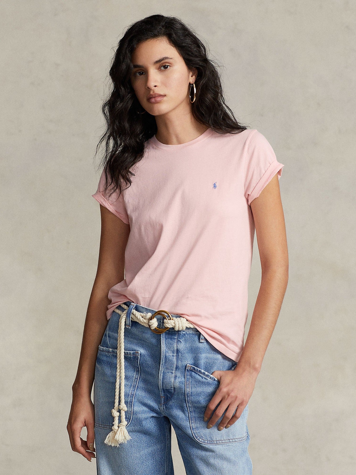 Polo Ralph Lauren naisten t-paita New RLTPP-Short Sleeve T-Shirt, vaaleanpunainen