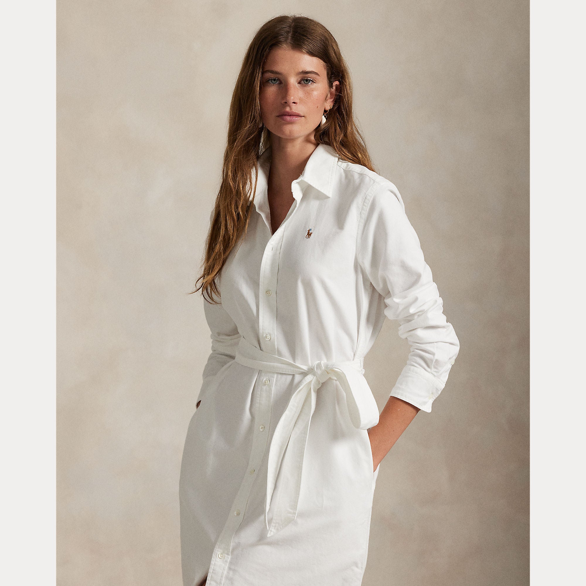 Polo Ralph Lauren naisten paitamekko Cory Dress LS, valkoinen