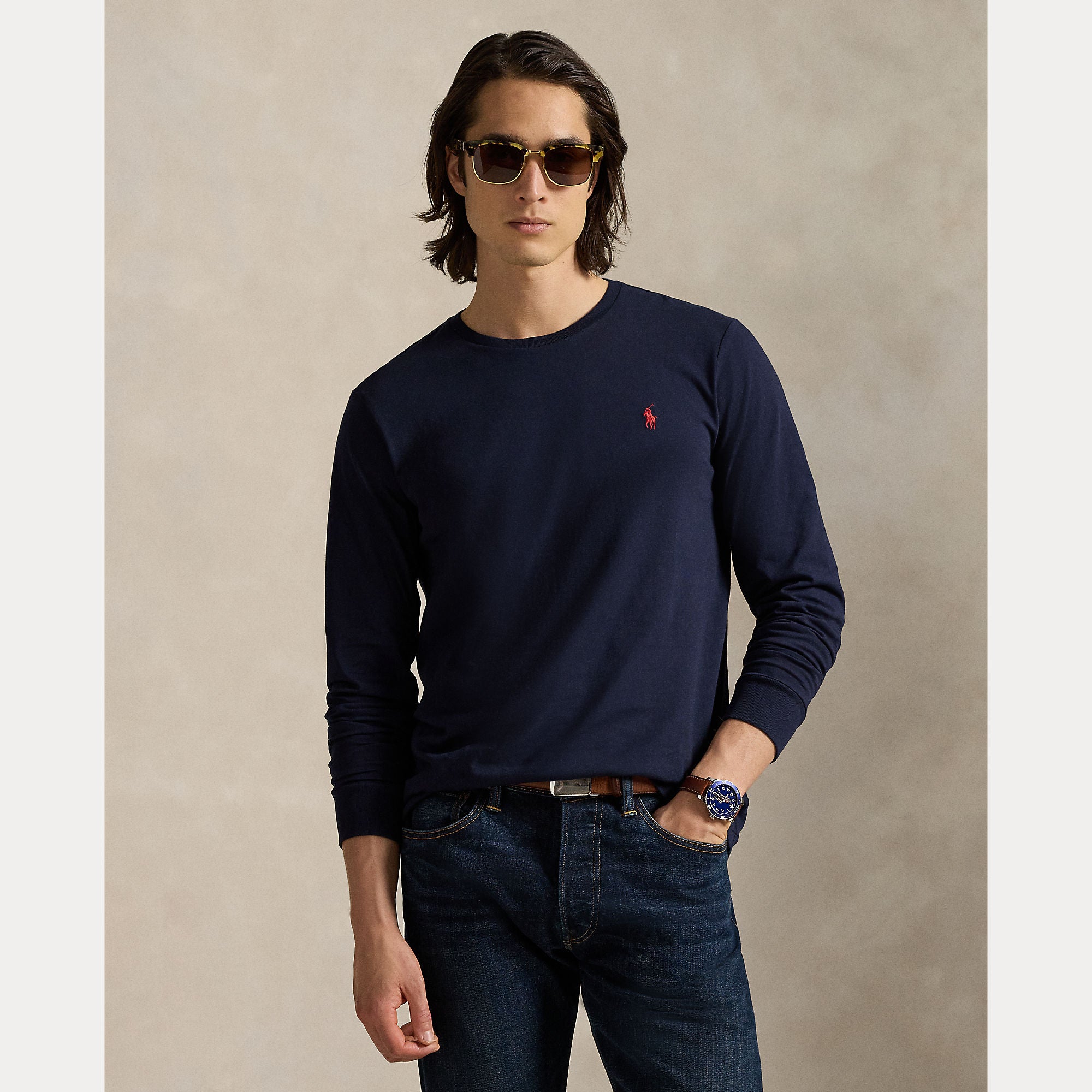 Polo Ralph Lauren miesten pitkähihainen paita Long Sleeve T-shirt, tummansininen