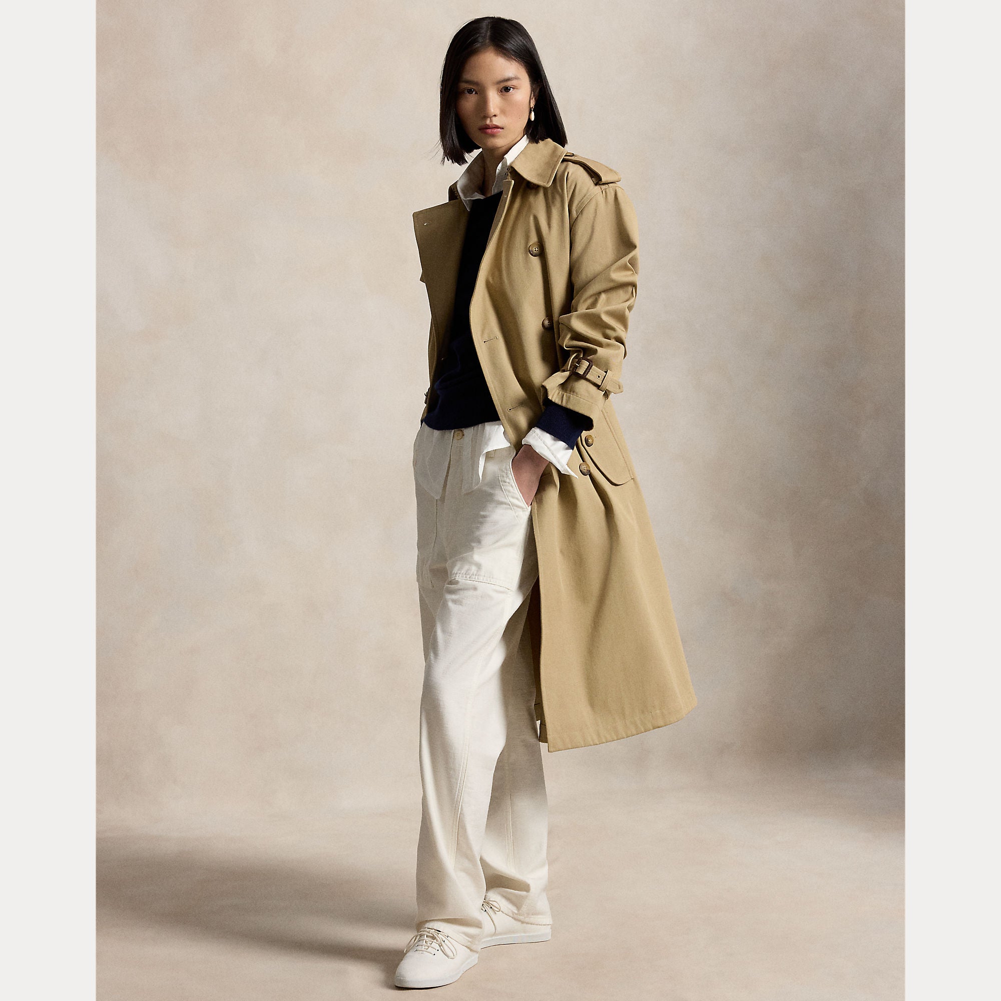 Polo Ralph Lauren naisten housut Wovwn Staight Pants, luonnonvalkoinen