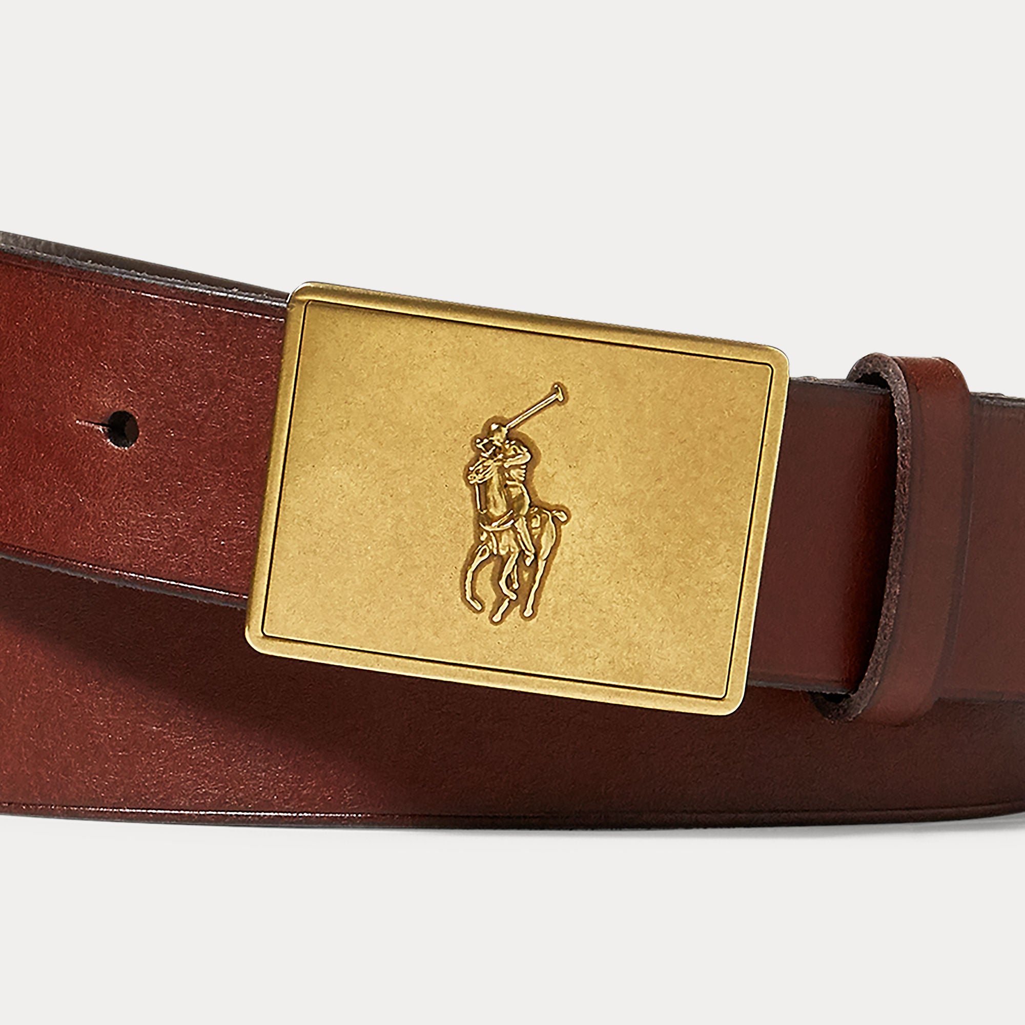 Polo Ralph Lauren miesten vyö Pony Plaque Leather Belt, tummanruskea