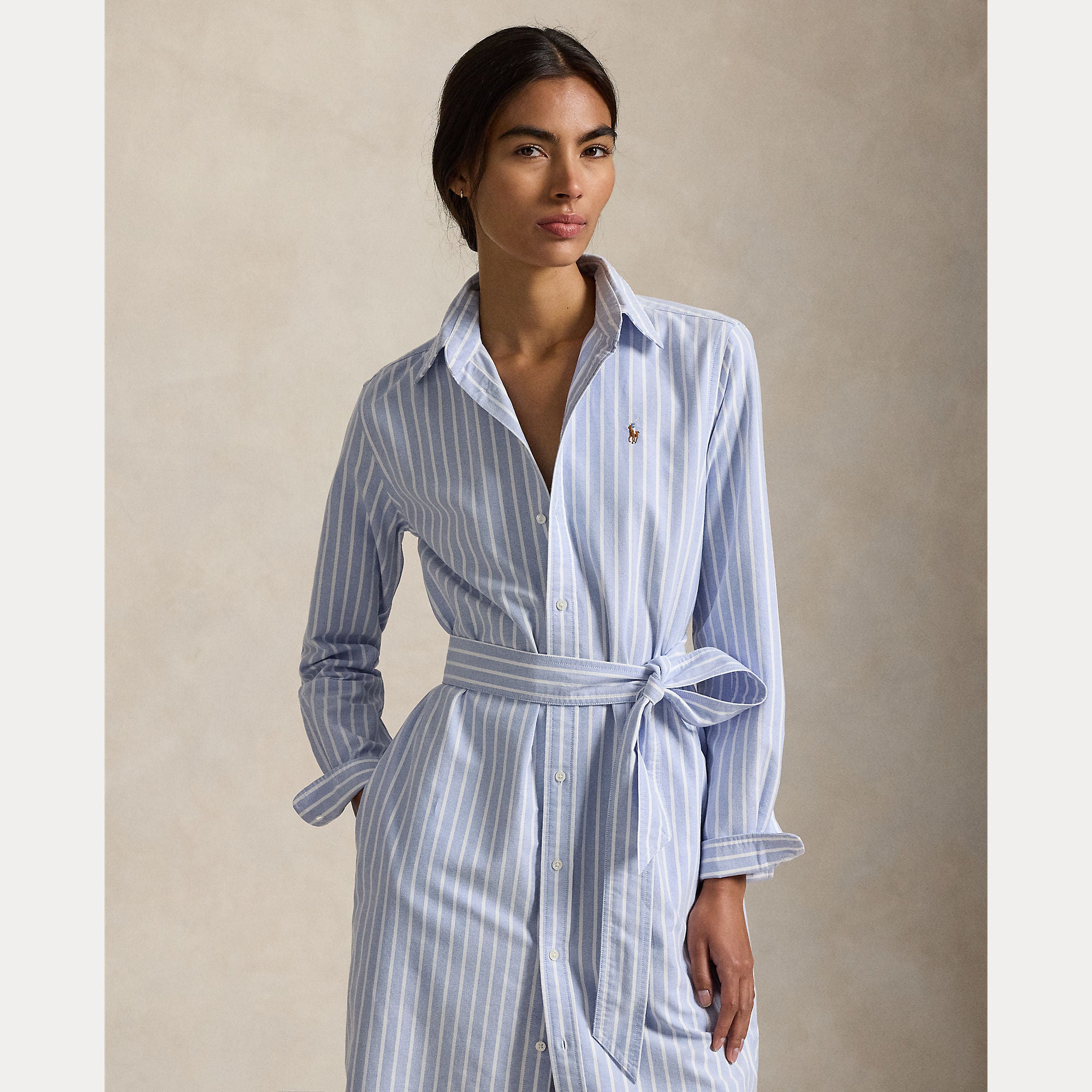 Polo Ralph Lauren naisten paitamekko Cory Dress LS, raidallinen sininen