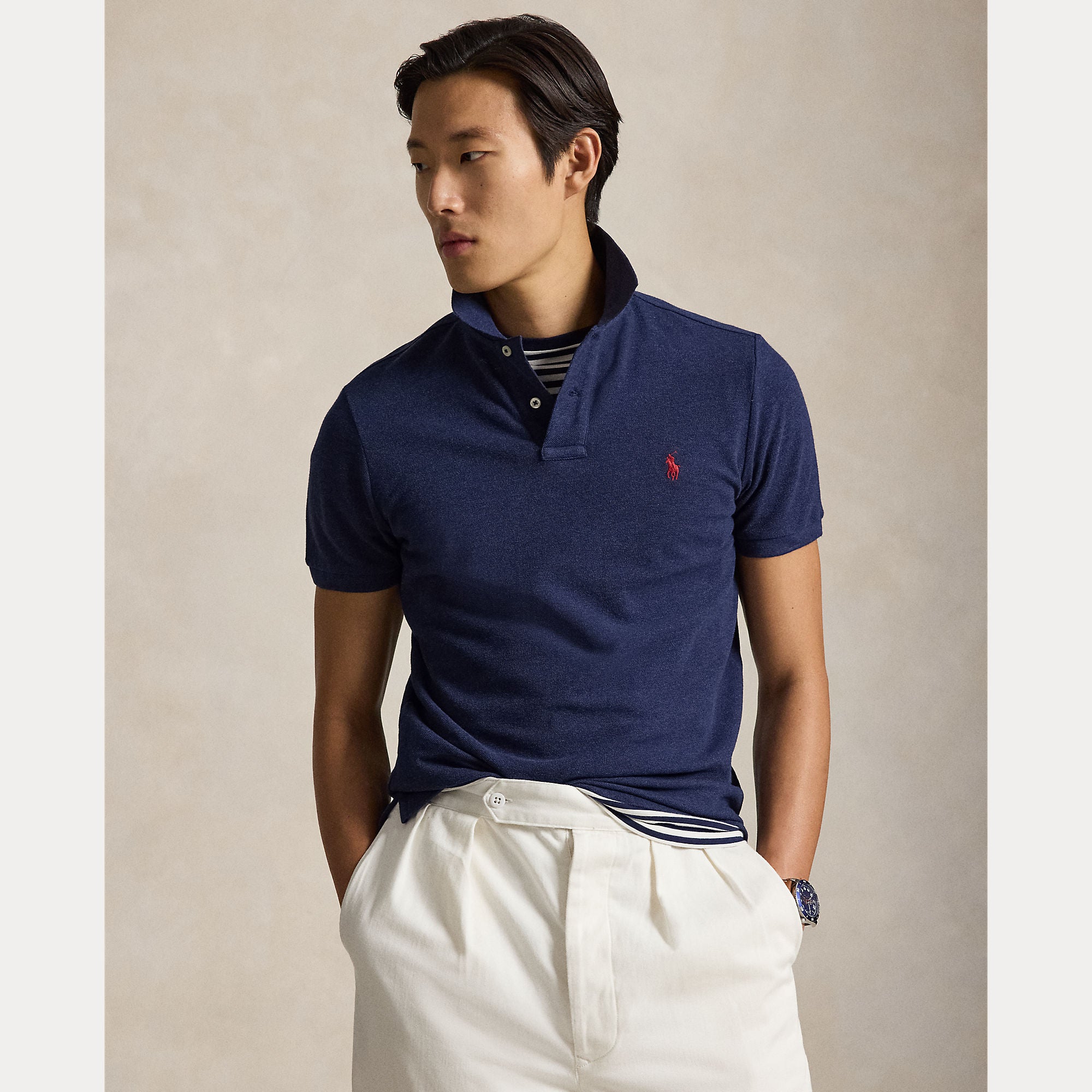 Polo Ralph Lauren miesten pikeepaita Polo Pikee Custom Slim, tummansininen