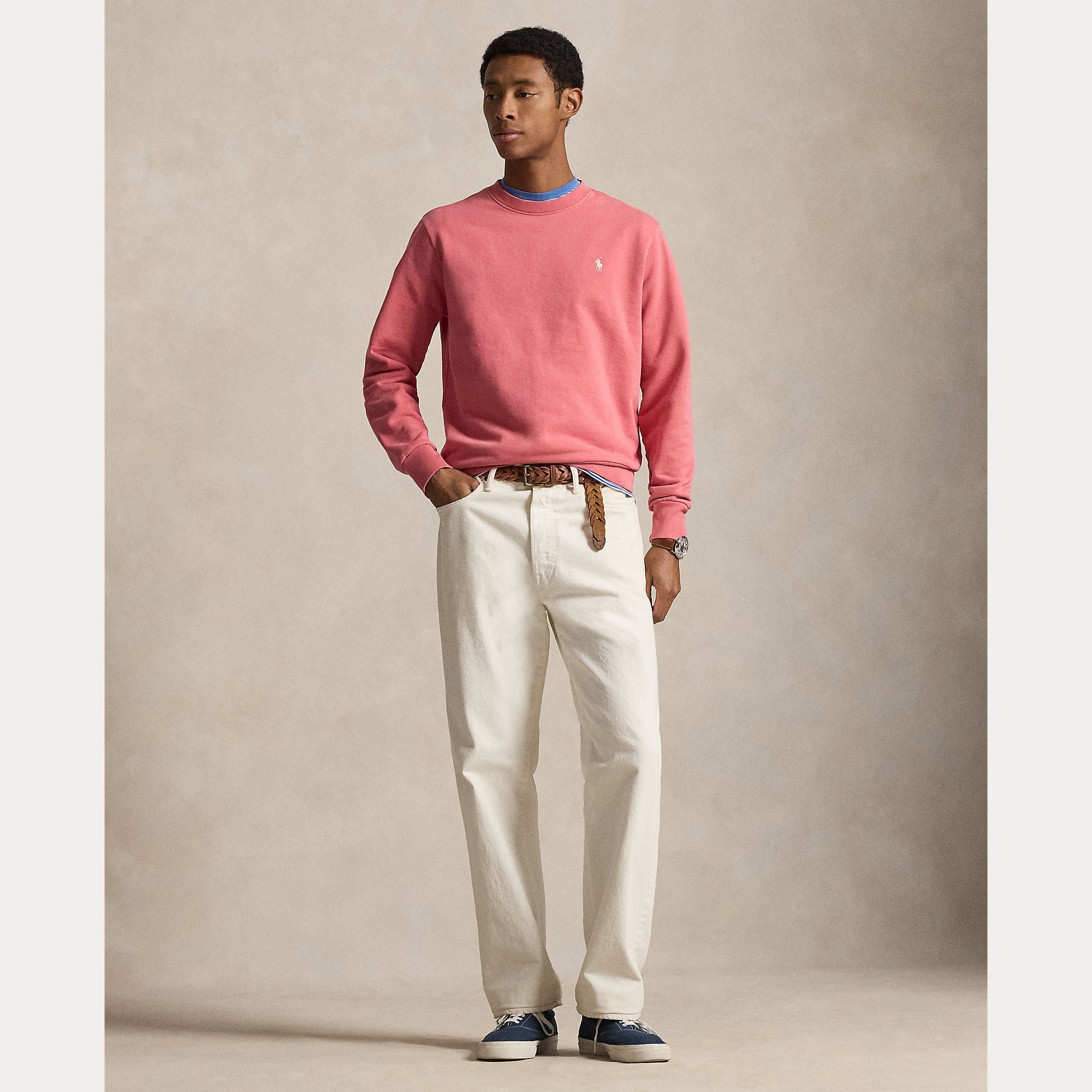 Polo Ralph Lauren miesten collegepaita Long Sleeve C Neck, punainen