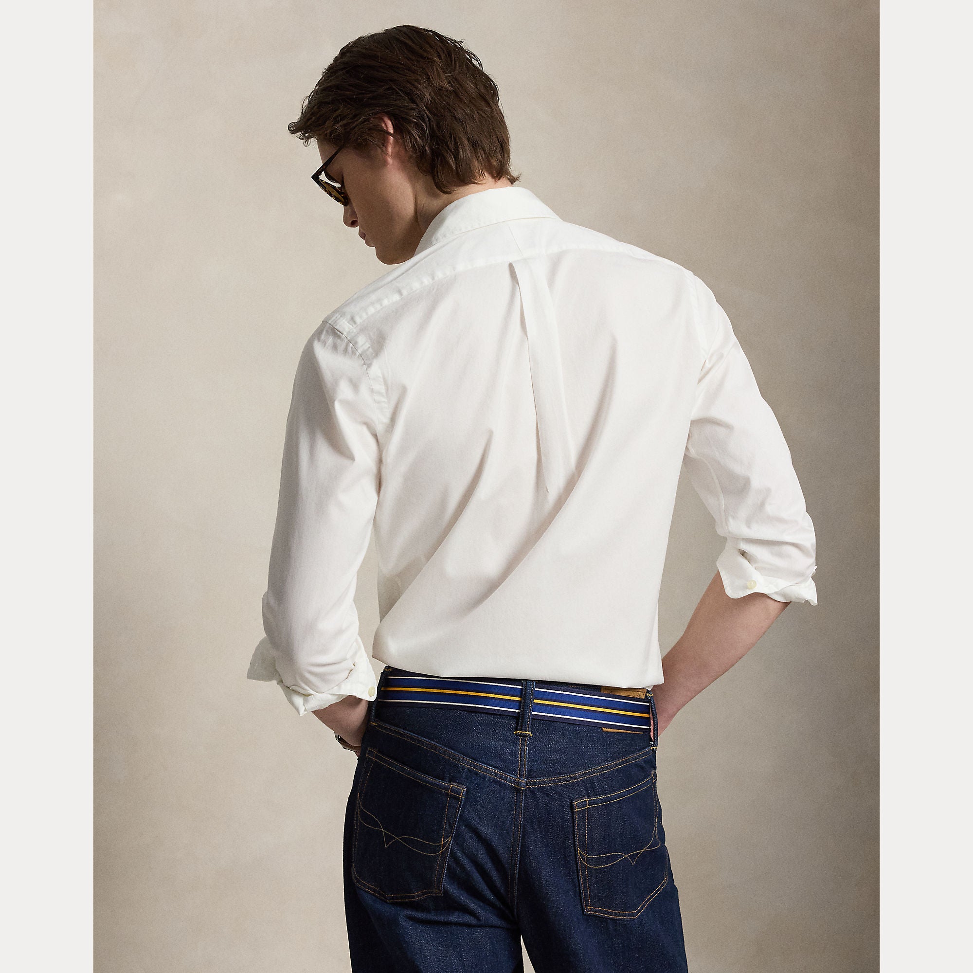 Polo Ralph Lauren miesten kauluspaita Washed Cotton Shirt, valkoinen