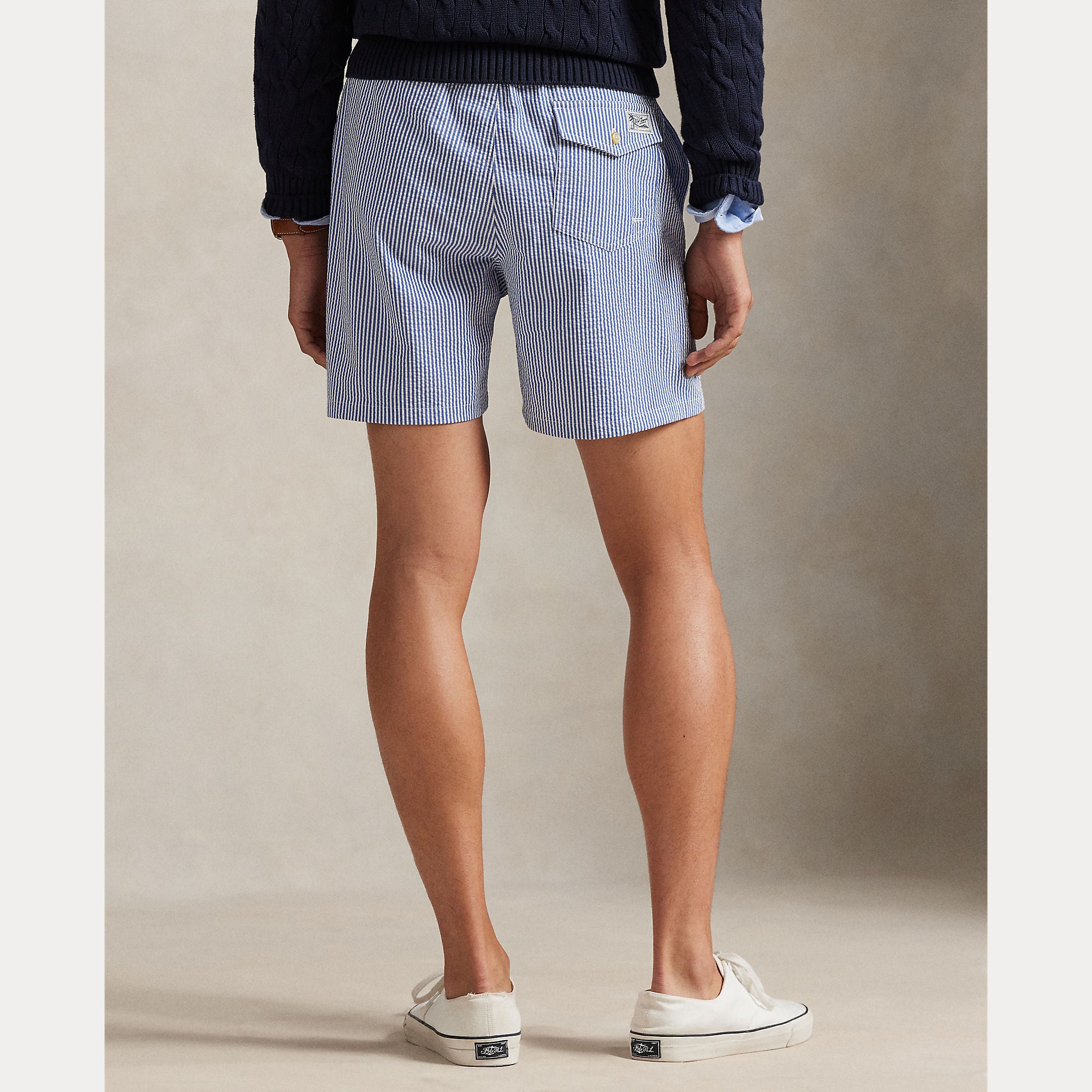 Polo Ralph Lauren miesten uimashortsit Traveler Mid Trunk, raidallinen sininen