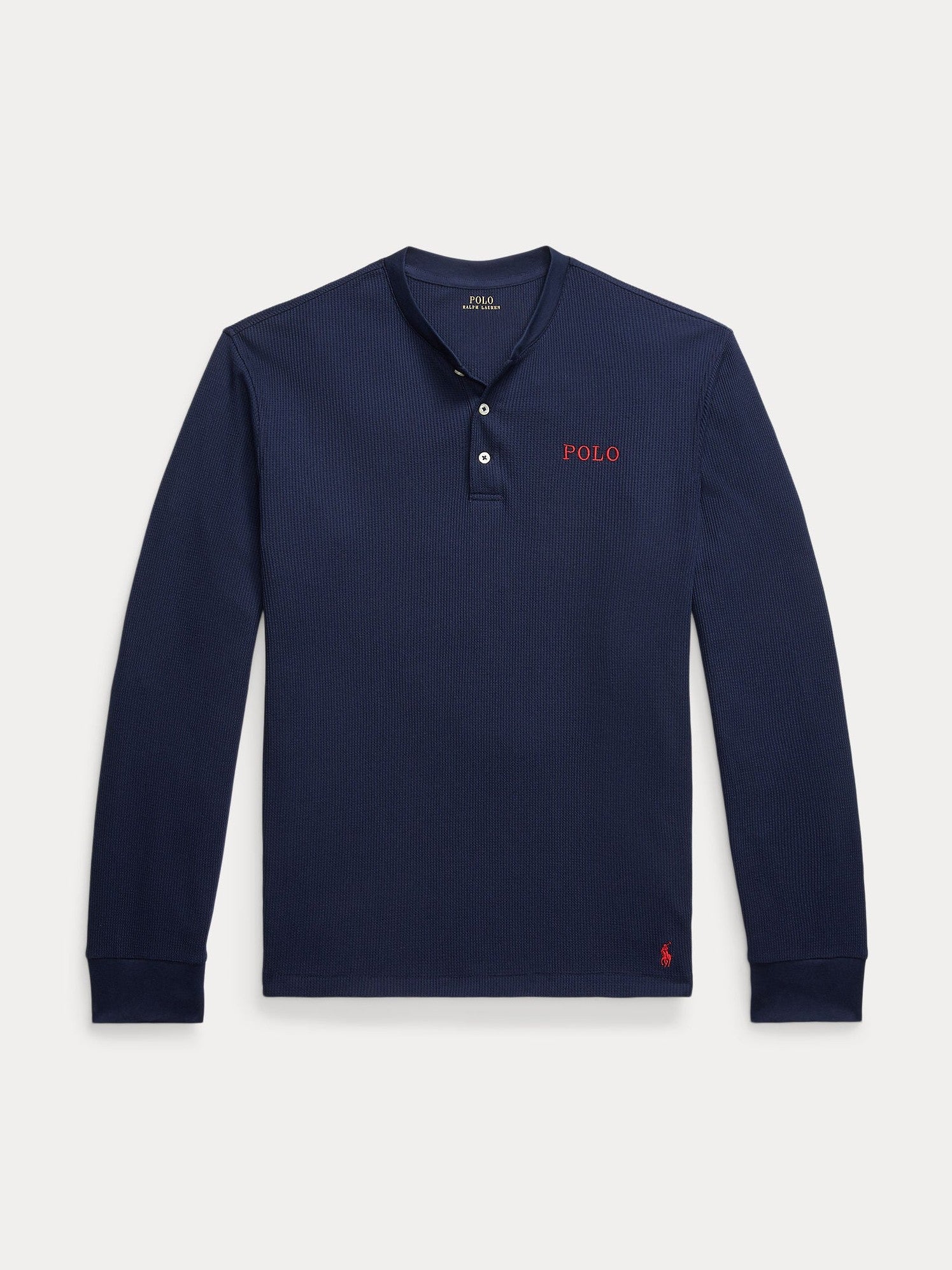 Polo Ralph Lauren miesten pitkähihainen paita Henley Waffle Top, tummansininen