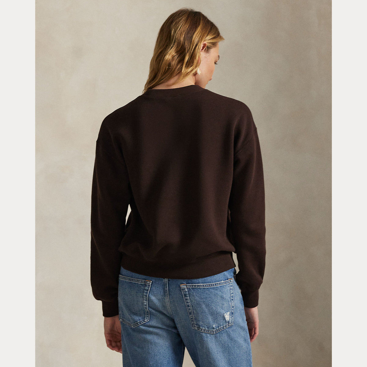Polo Ralph Lauren naisten collegepaita Fleece Crewneck, tummanruskea