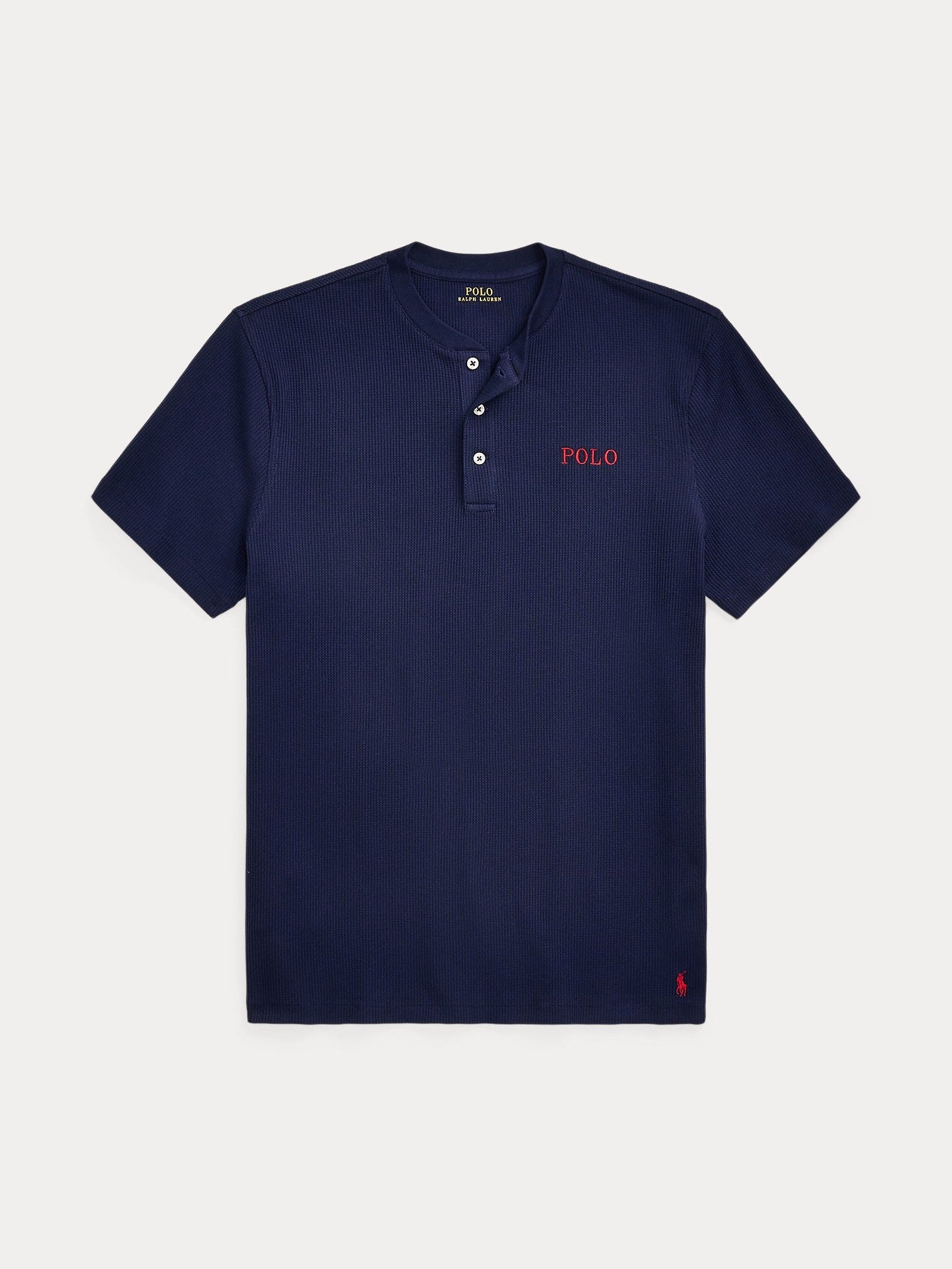 Polo Ralph Lauren miesten t-paita SS Henley Waffle Top, summansininen