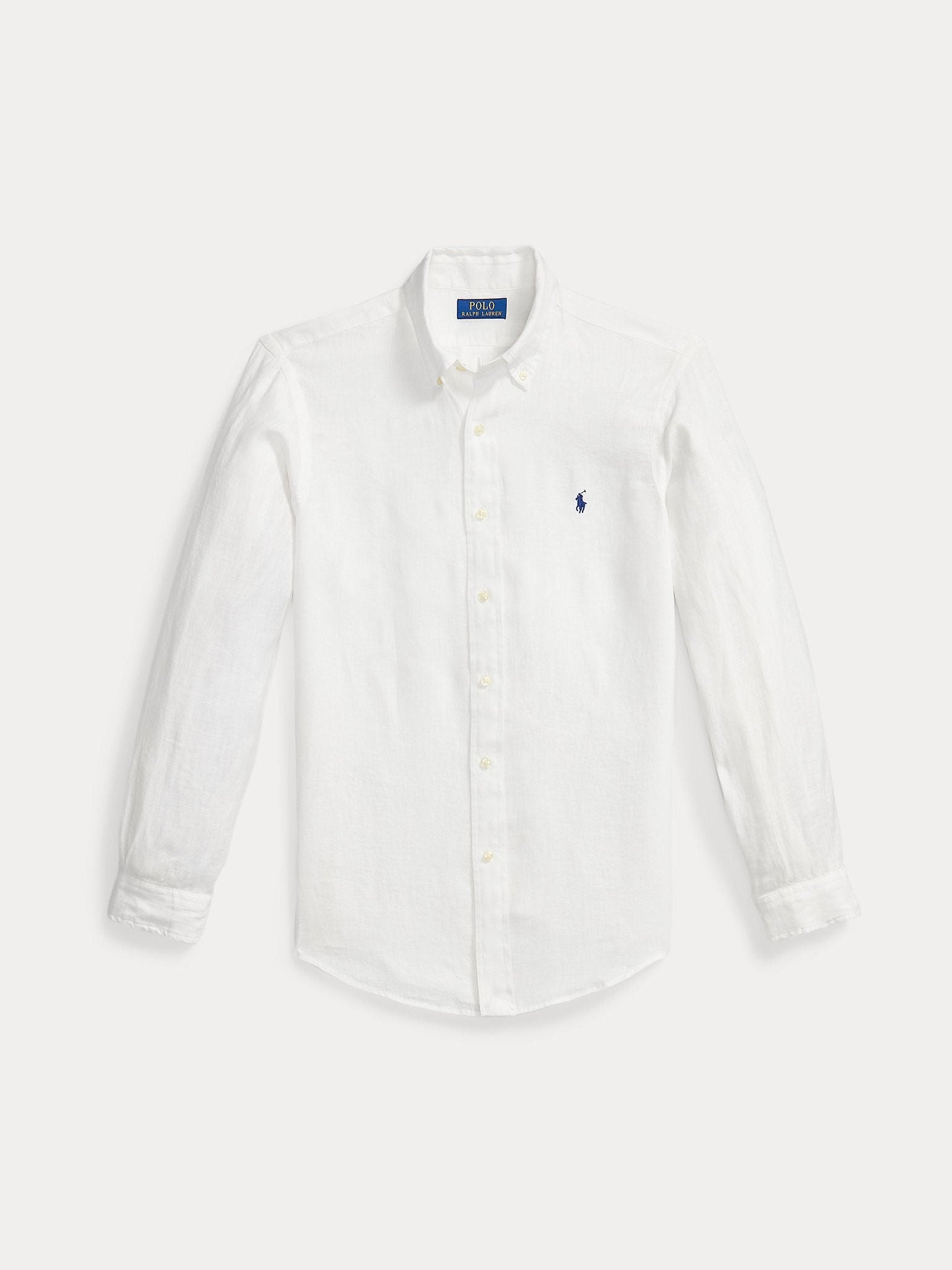 Polo Ralph Lauren miesten kauluspaita Polo Linen Linen Shirt LS Custom Fit, valkoinen