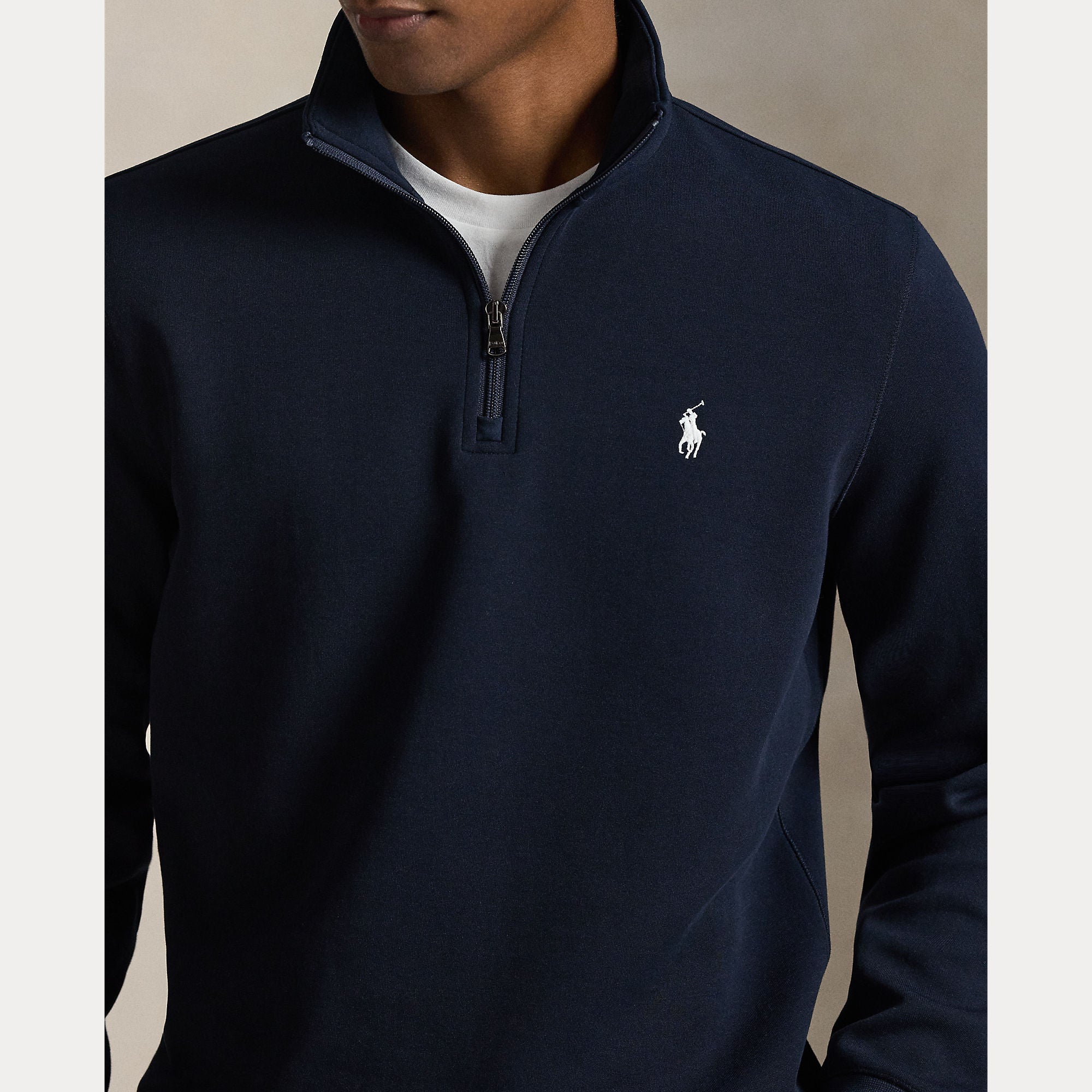 Polo Ralph Lauren miesten collegepaita Double Knit Half Zip Athletic, tummansininen