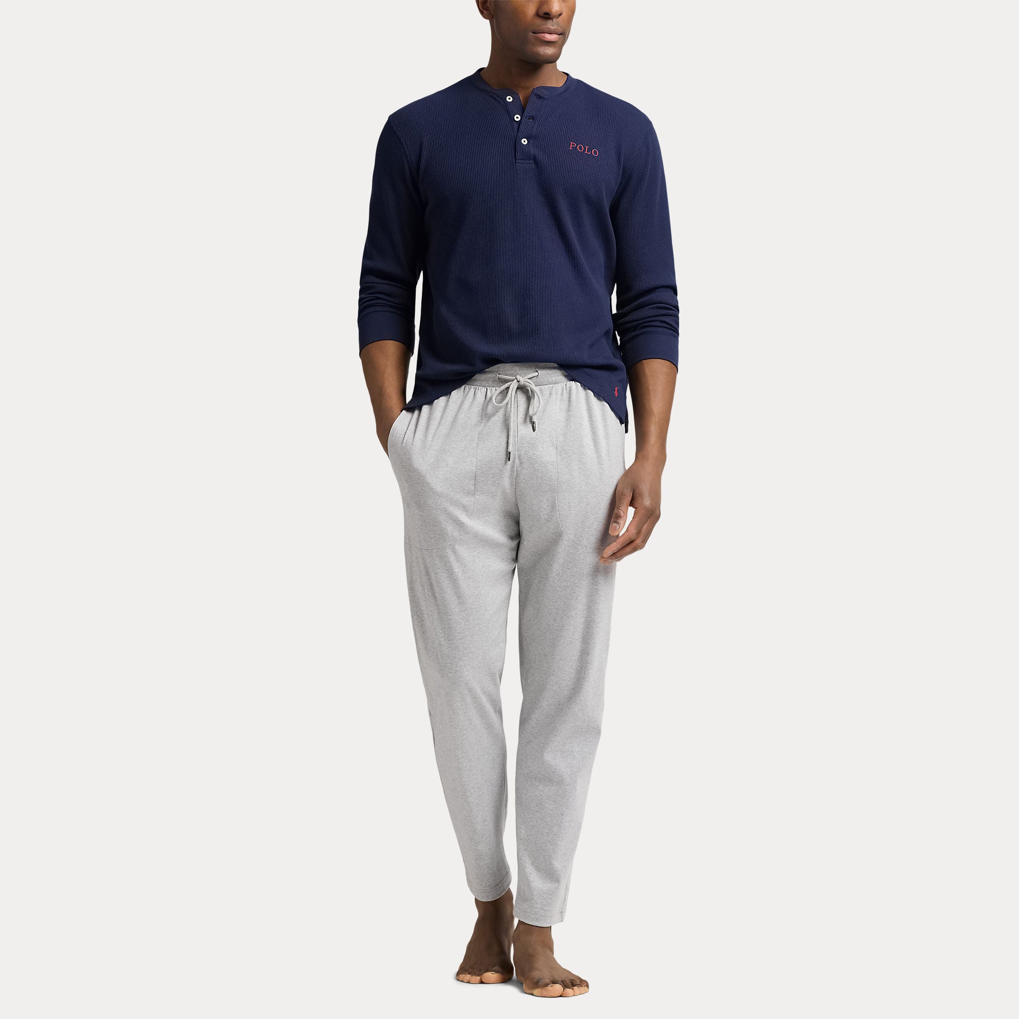 Polo Ralph Lauren miesten pitkähihainen paita Henley Waffle Top, tummansininen