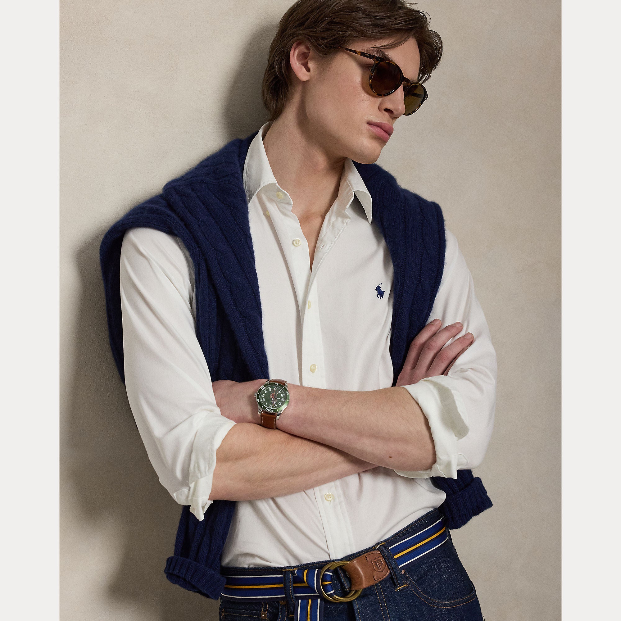 Polo Ralph Lauren miesten kauluspaita Washed Cotton Shirt, valkoinen