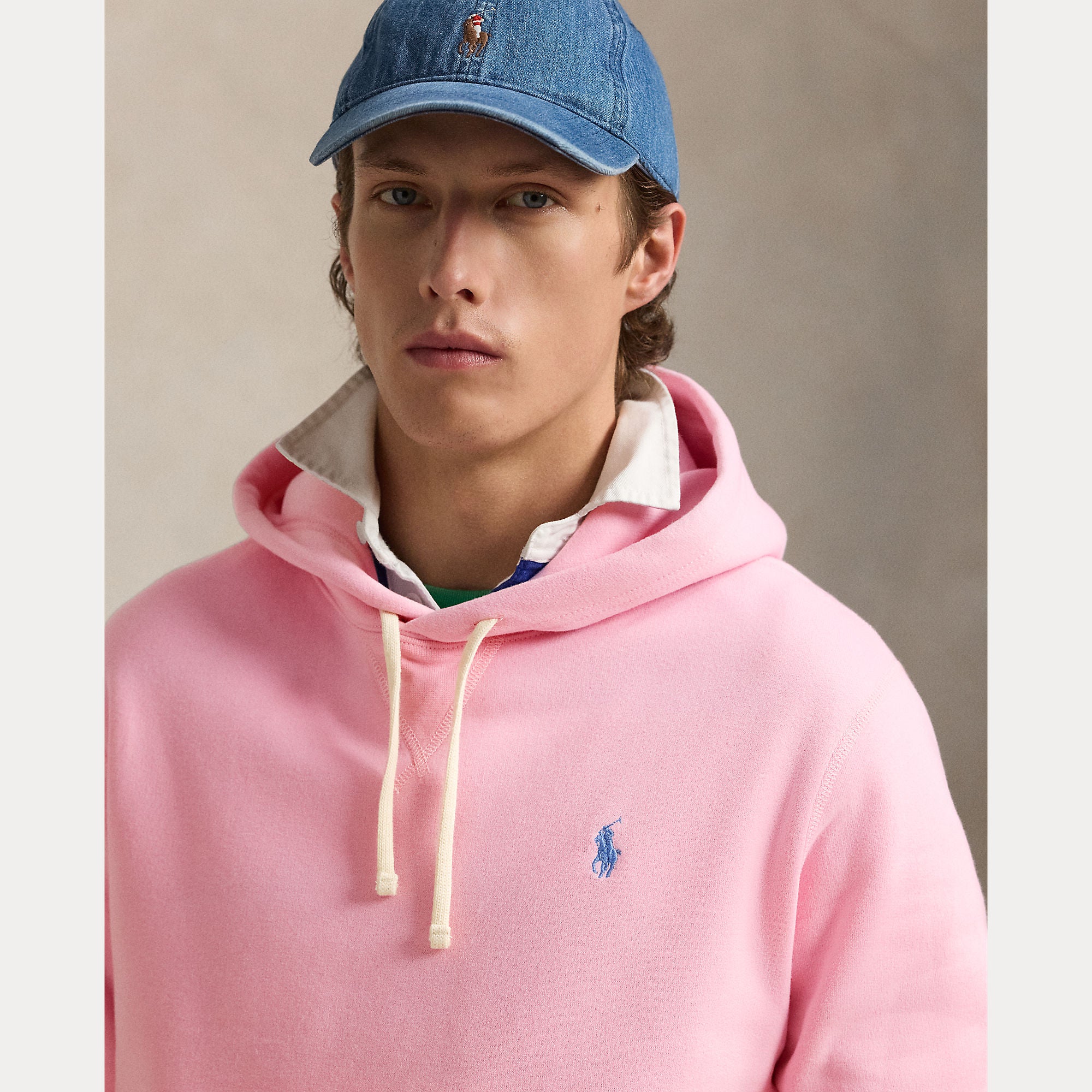 Polo Ralph Lauren miesten huppari The RL Fleece Hoodie, vaaleanpunainen