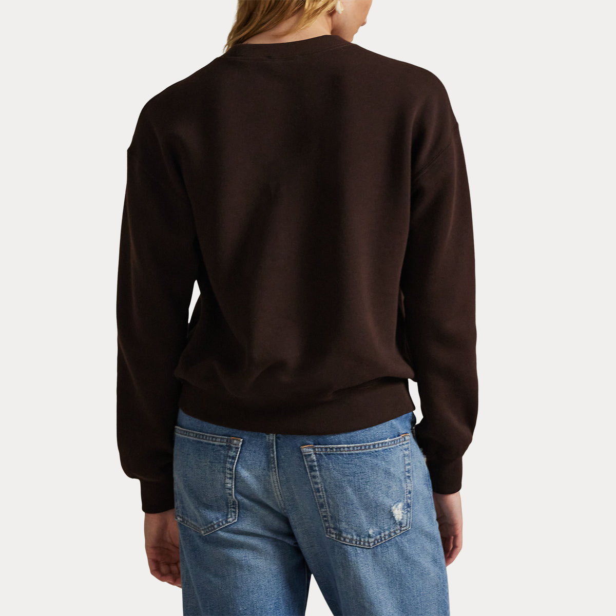 Polo Ralph Lauren naisten collegepaita Fleece Crewneck, tummanruskea