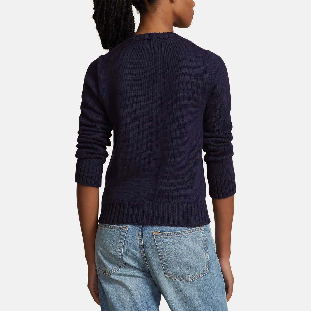 Polo Ralph Lauren naisten neulepaita Flag CN-Long Sleeve-Pullover, tummansininen