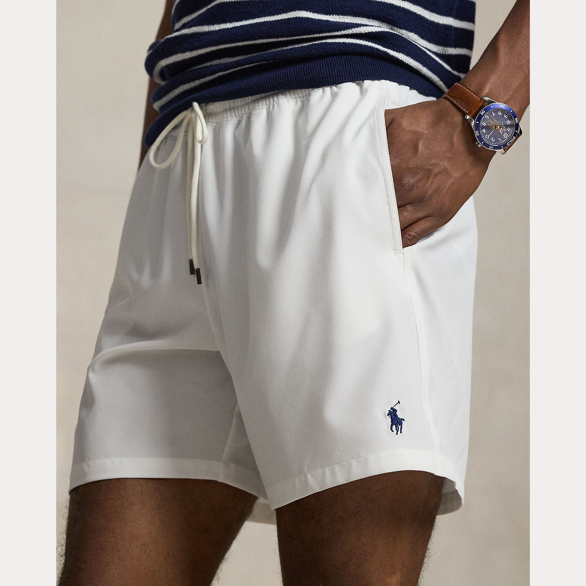 Polo Ralph Lauren miesten uimashortsit Traveler Mid Trunk, Valkoinen