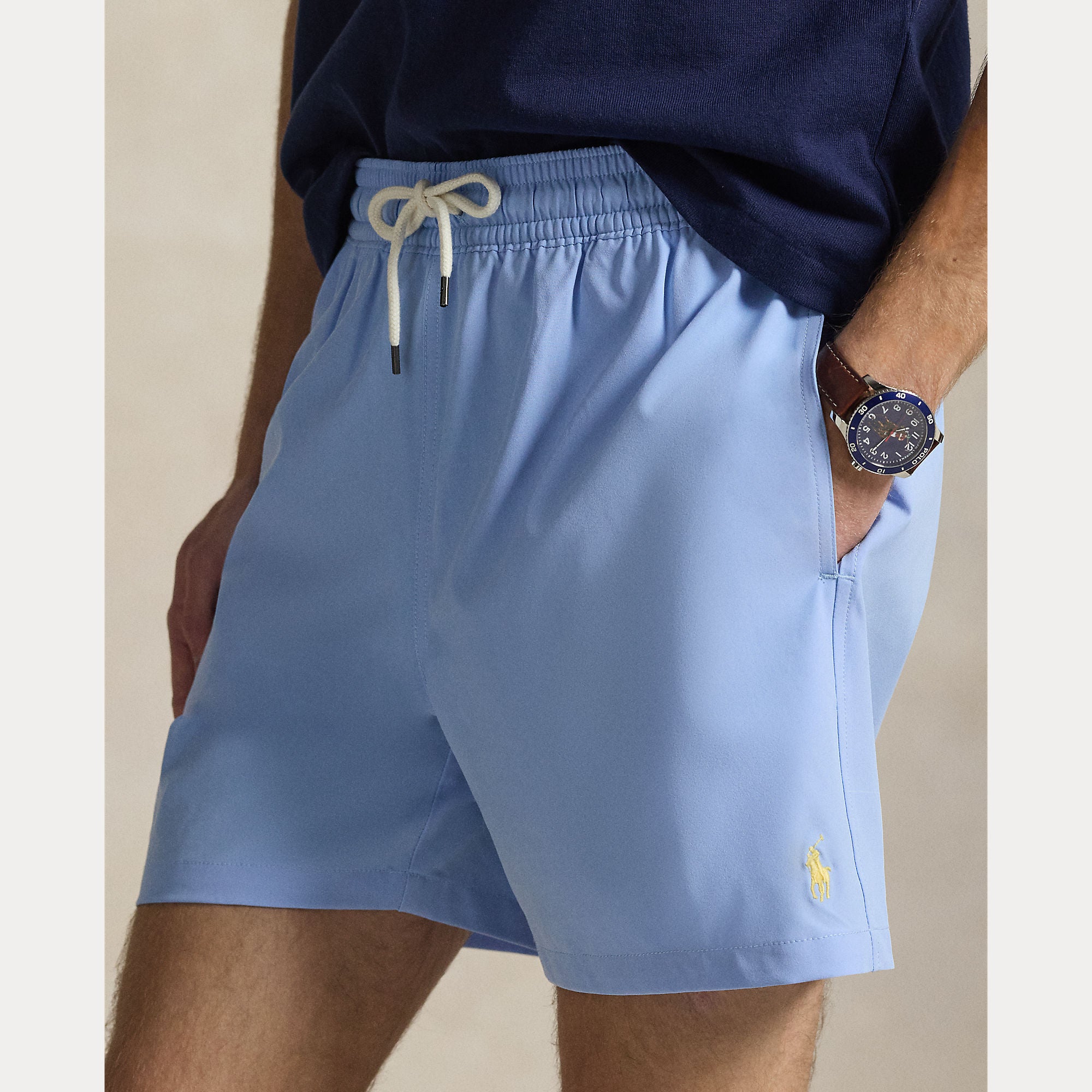 Polo Ralph Lauren miesten uimashortsit Traveler Mid Trunk, vaaleansininen