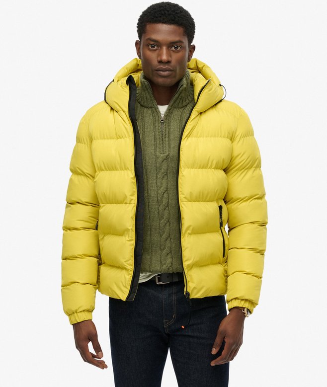 Superdry Miesten Talvitakki, Hooded Sports Puffer Jacket  KELTAINEN