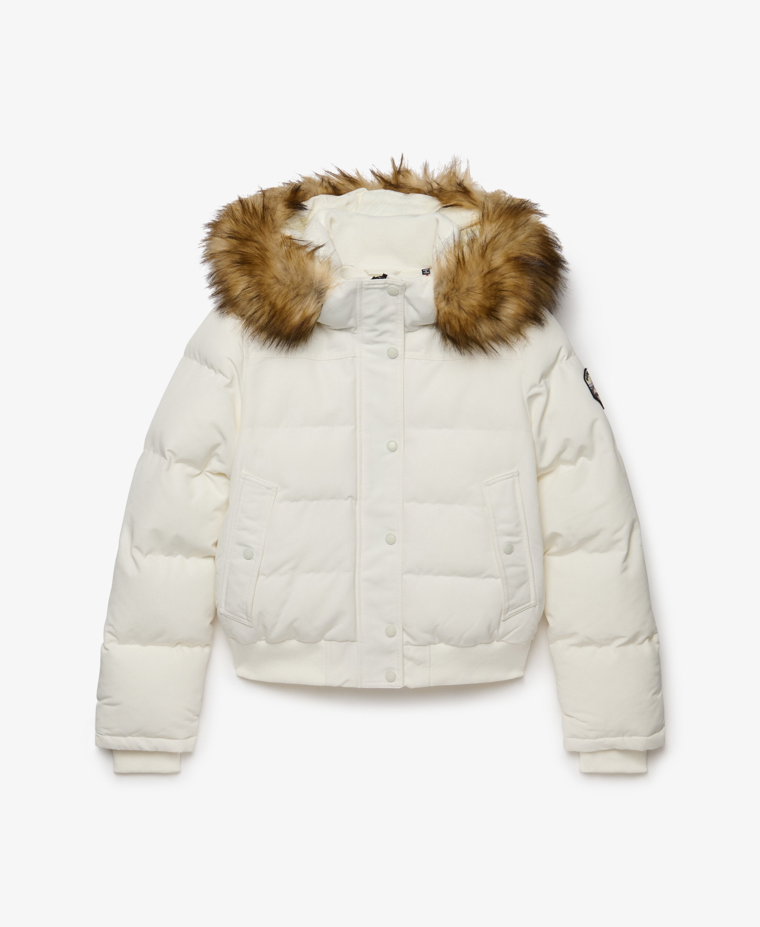 Superdry naisten toppatakki Everest Hooded Bomber, valkoinen