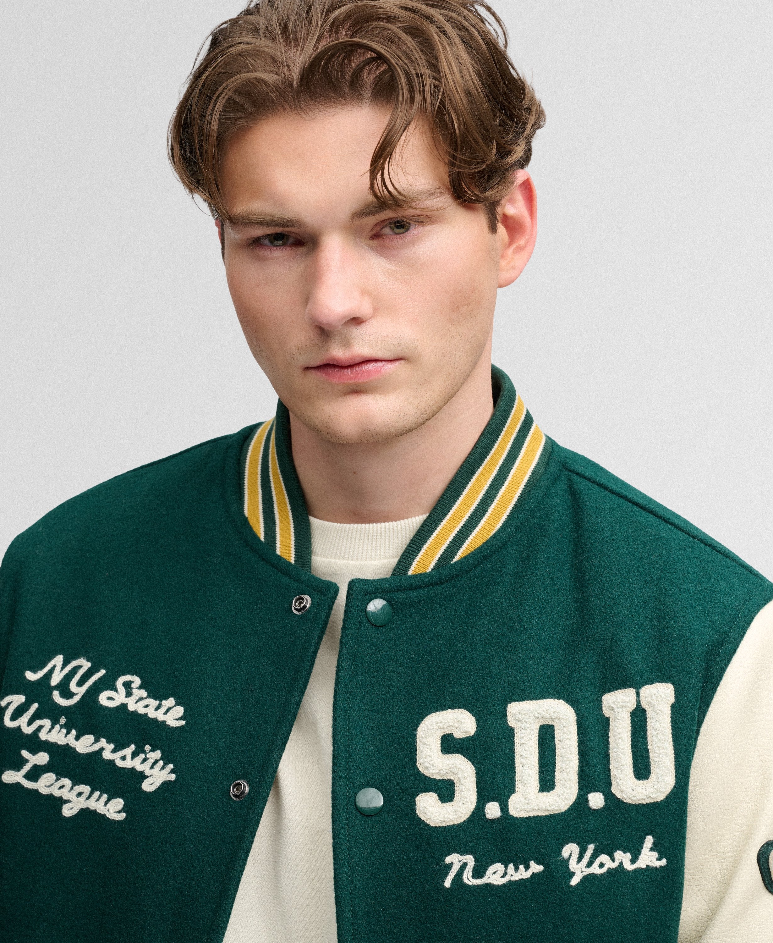 Superdry miesten takki Vintage Patched Varsity, tummanvihreä