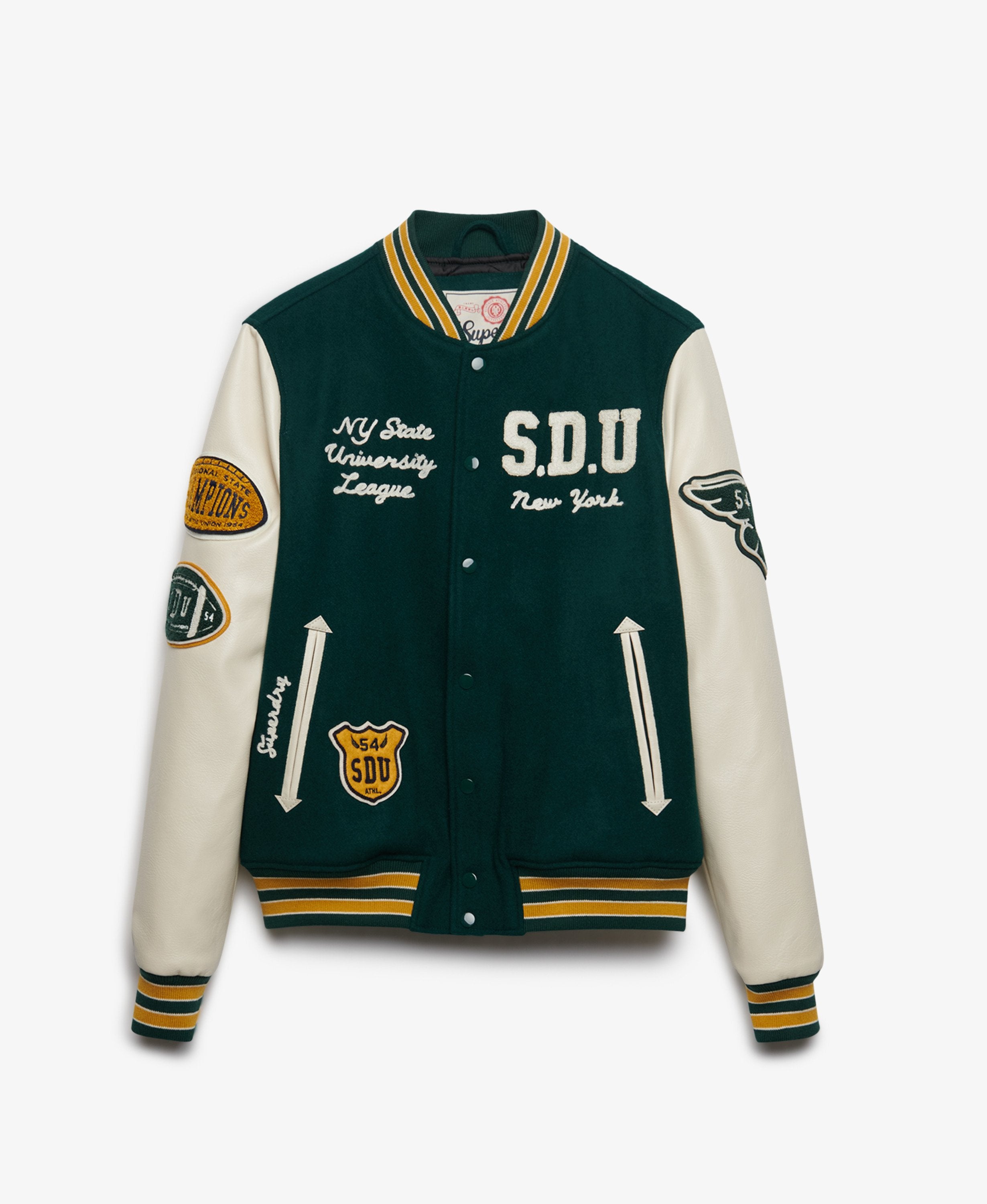 Superdry miesten takki Vintage Patched Varsity, tummanvihreä