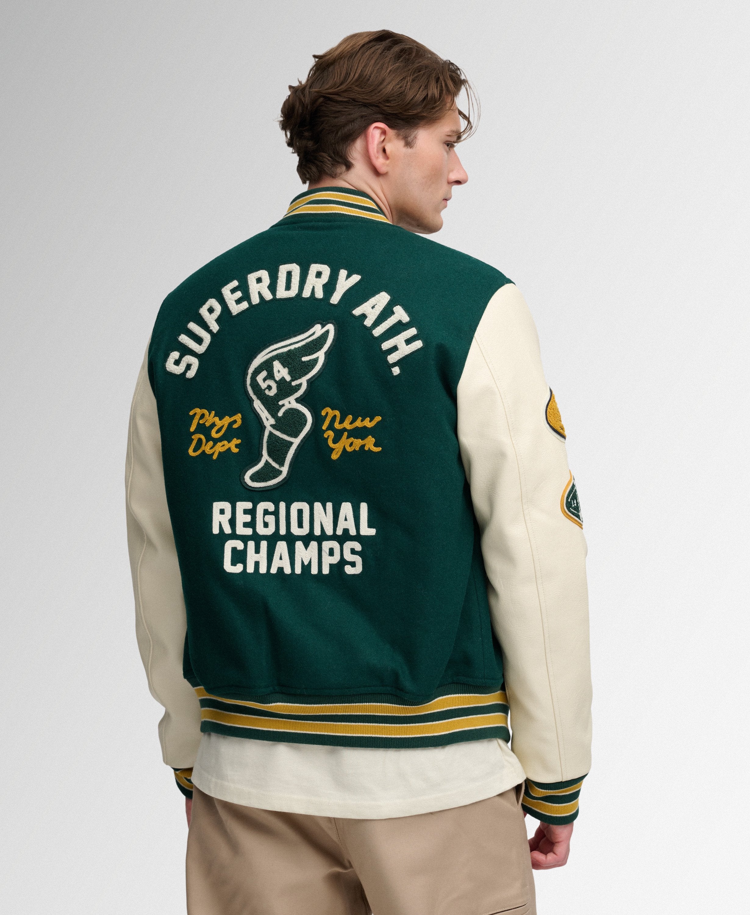 Superdry miesten takki Vintage Patched Varsity, tummanvihreä