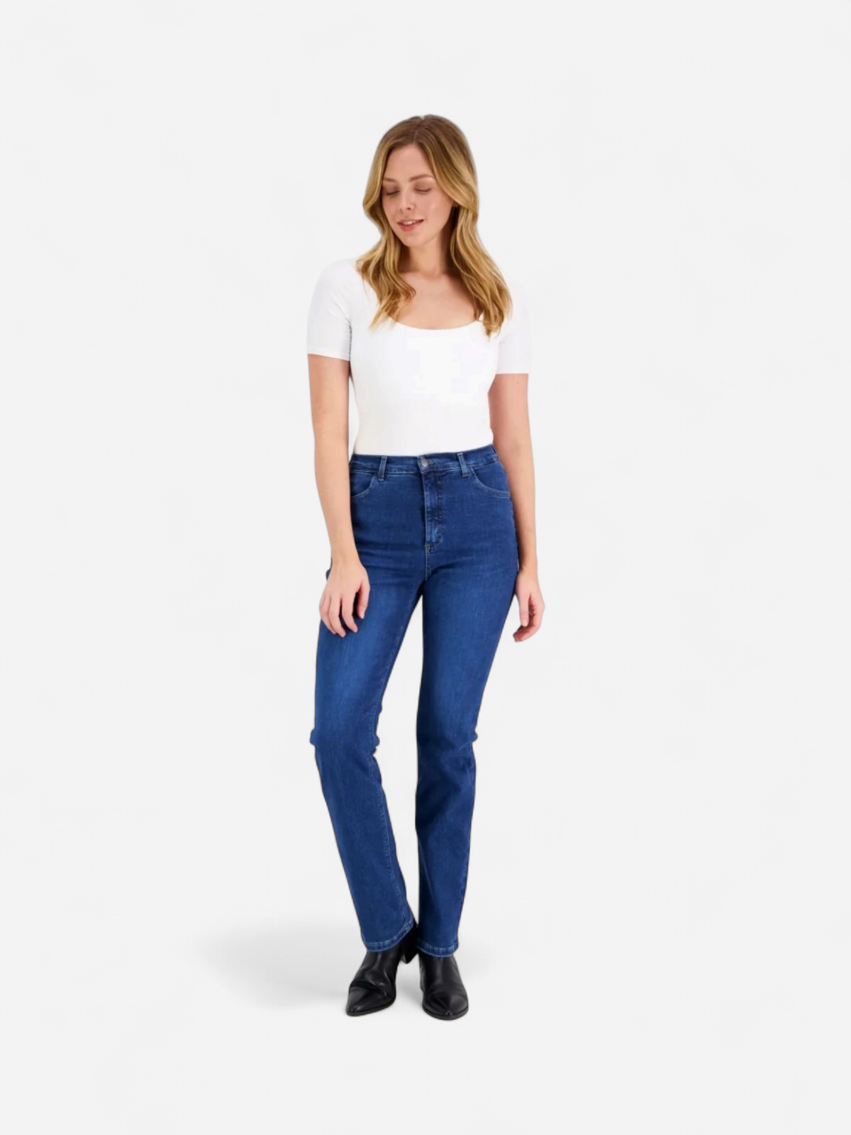Very Nice Naisten Farkut, Caramel 7345 Curvy Fit Indigo - Kekäle.fi