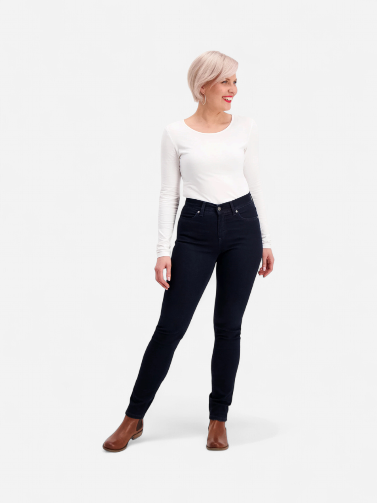 Very Nice Naisten Farkut, Suzie 8411 Slim Fit Tummansininen - Kekäle.fi
