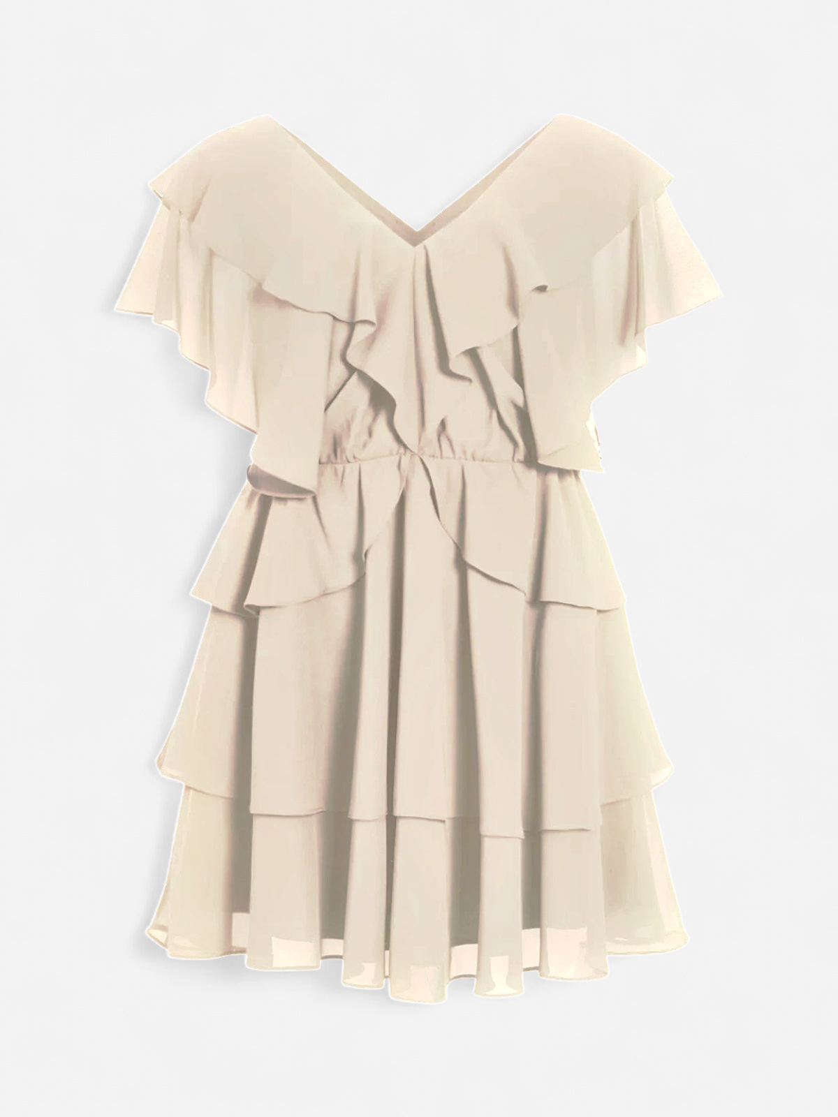 VIERIKA C/S V-NECK SHORT DRESS/DC/KA Birch - Kekäle.fi