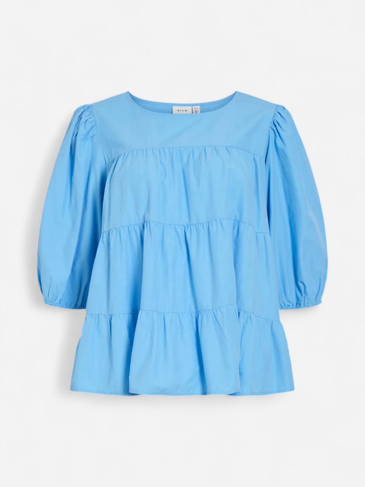 Vila naisten pusero Vikelli 3/4 O-Neck Top, sininen - Kekäle.fi