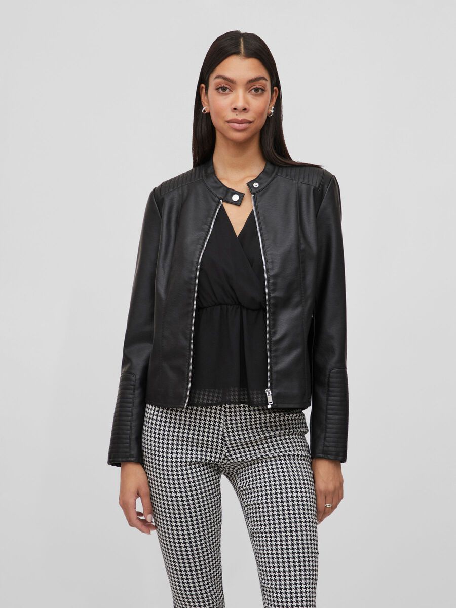 vila-keinonahkatakki-viblue-coatedjacket-musta-1