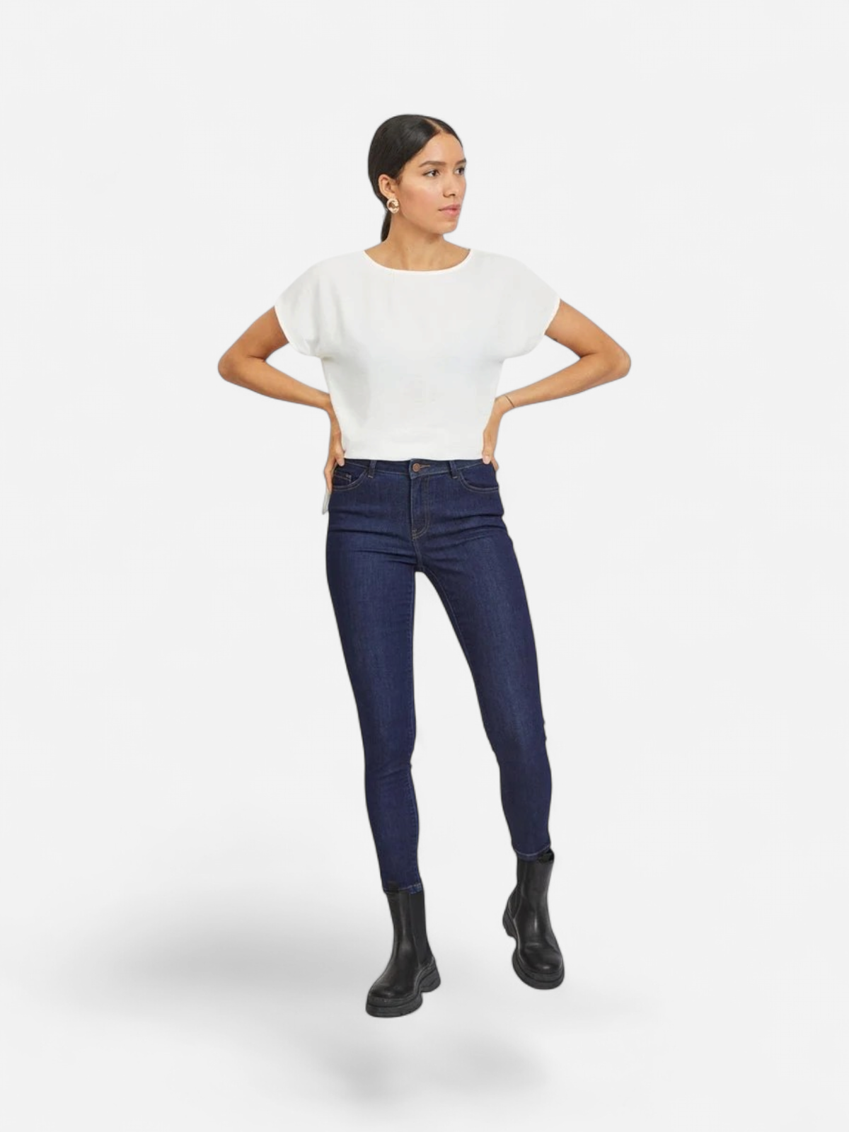 Vila Naisten Farkut, Skinnie Gy Rw Skinny Jeans Tummansininen - Kekäle.fi