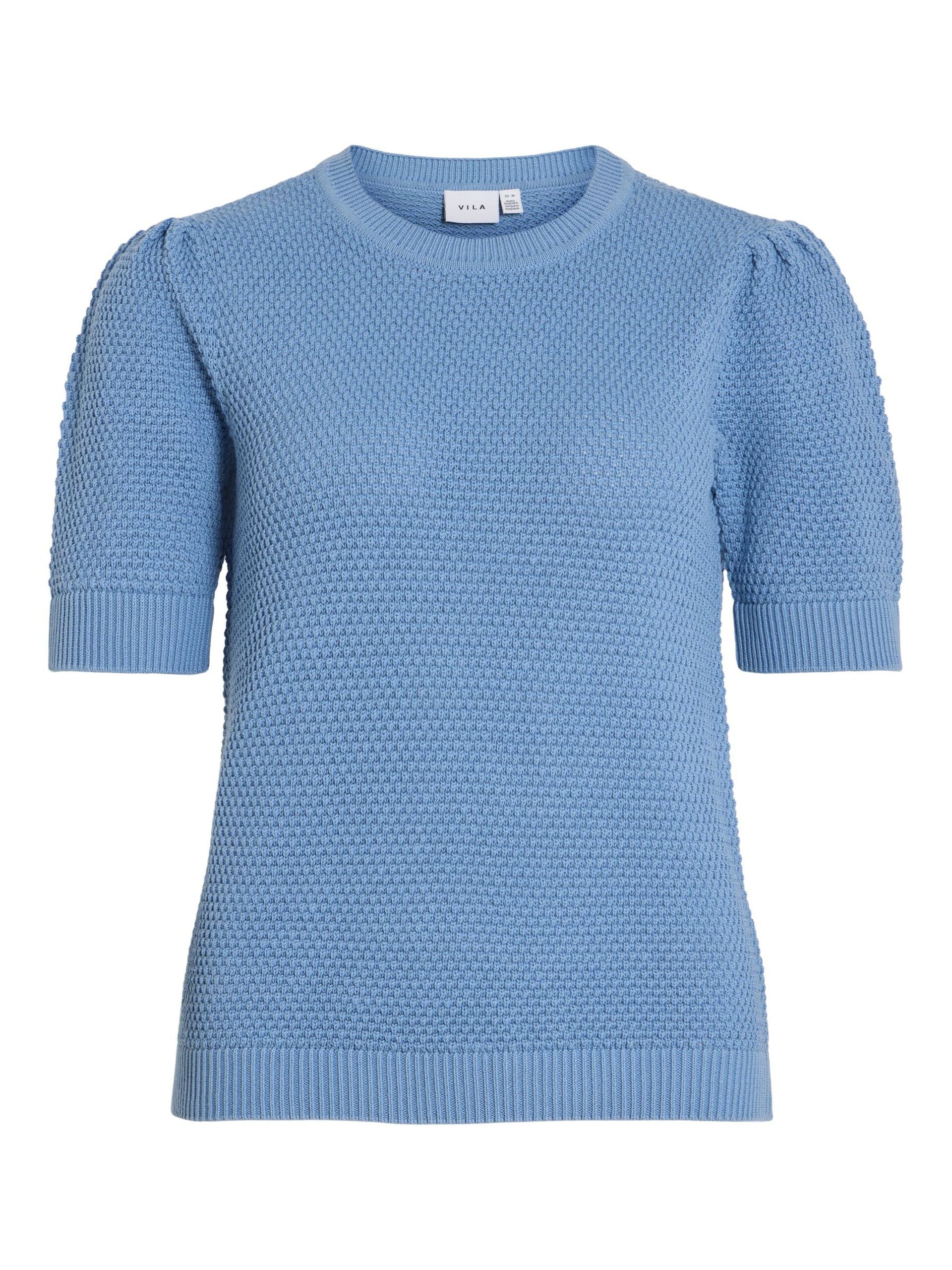 vila-naisten-neulepusero-vidalo-o-neck-s-s-knit-top-vaaleansininen-3