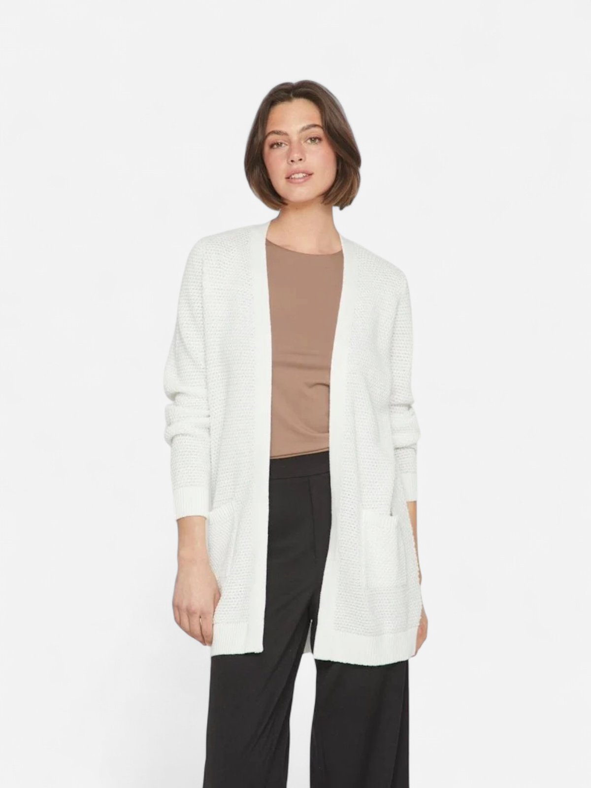 Vila naisten neuletakki, VIDALO L/S KNIT CARDIGAN- White Alyssum - Kekäle.fi