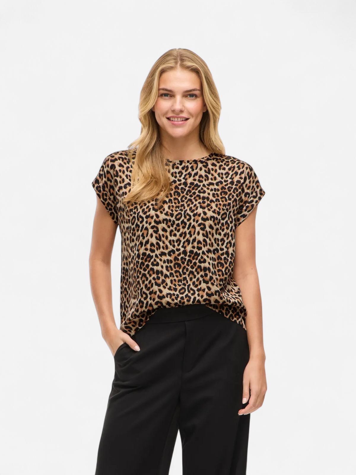 Vila naisten toppi, VIELLETTE S/S FULL SATIN TOP Caramel Café Leo - Kekäle.fi
